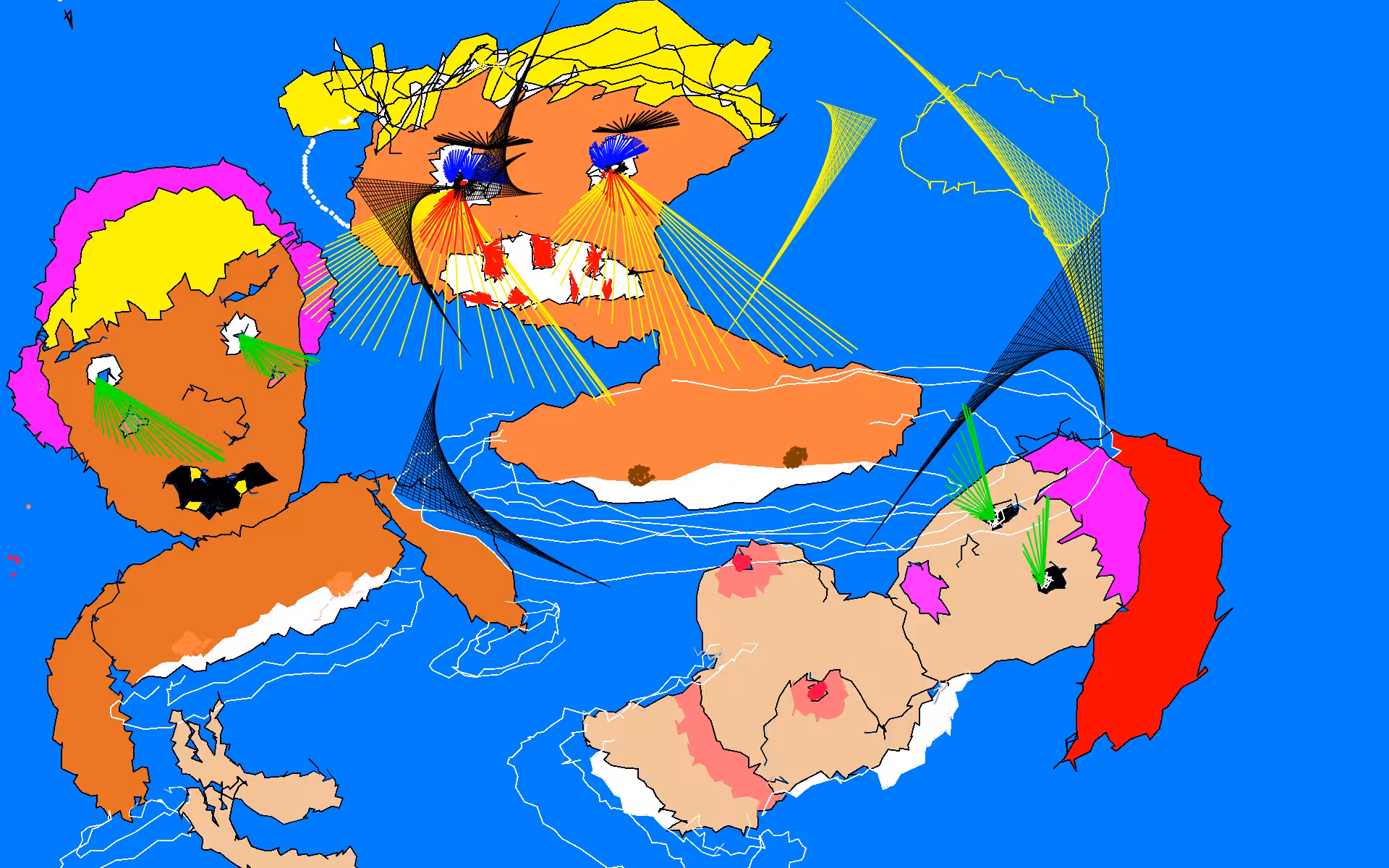 swimming with friends