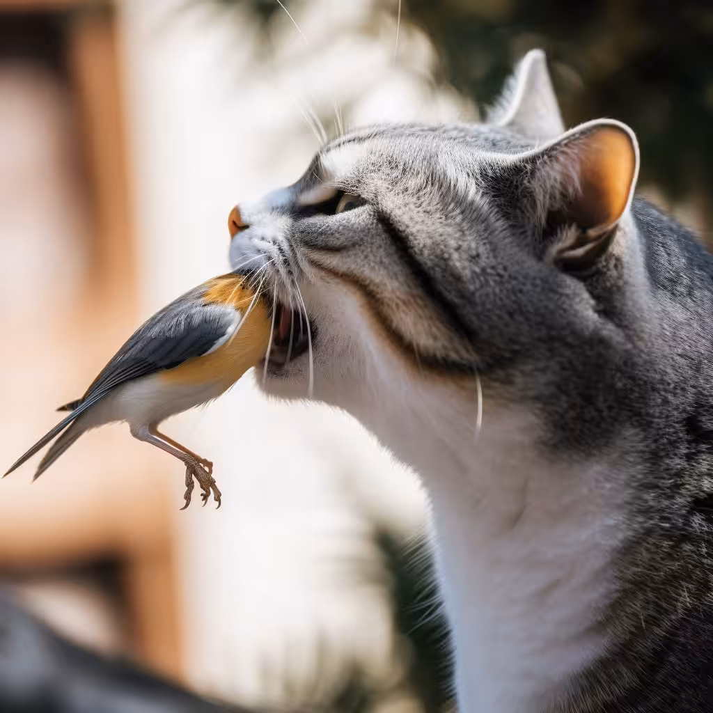 Swallowing Bird Cat