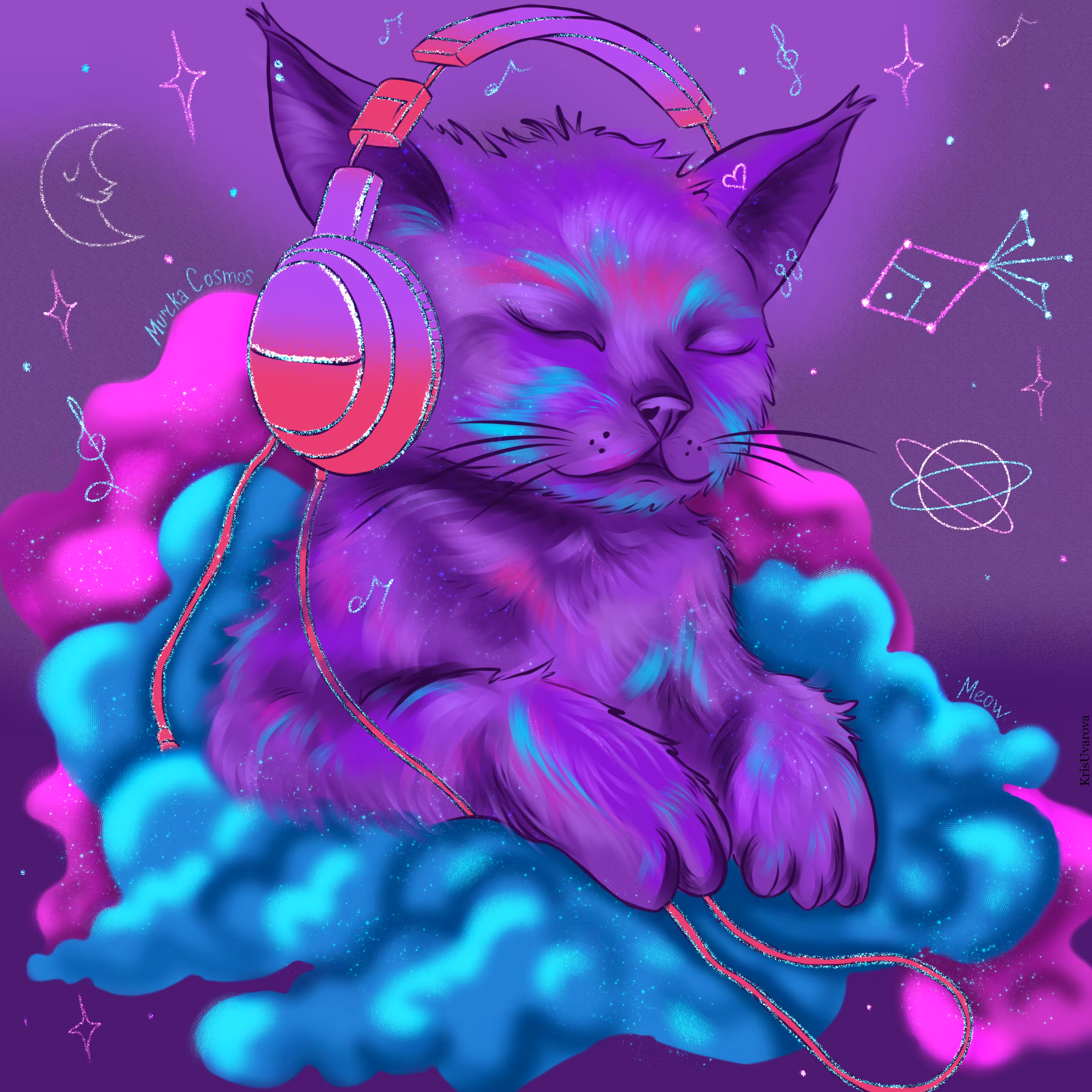 Murka is sad to the music