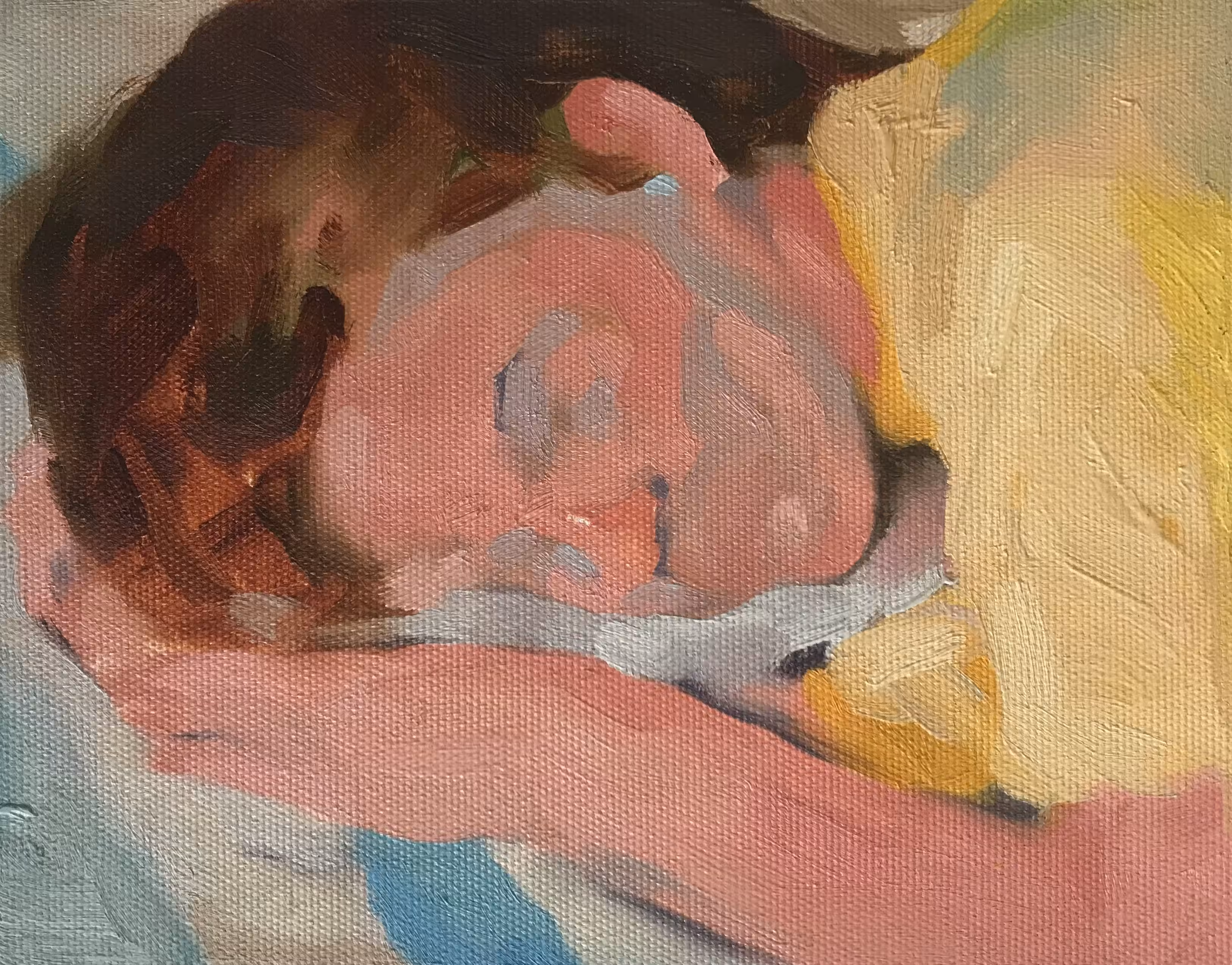Sleeping on bed 