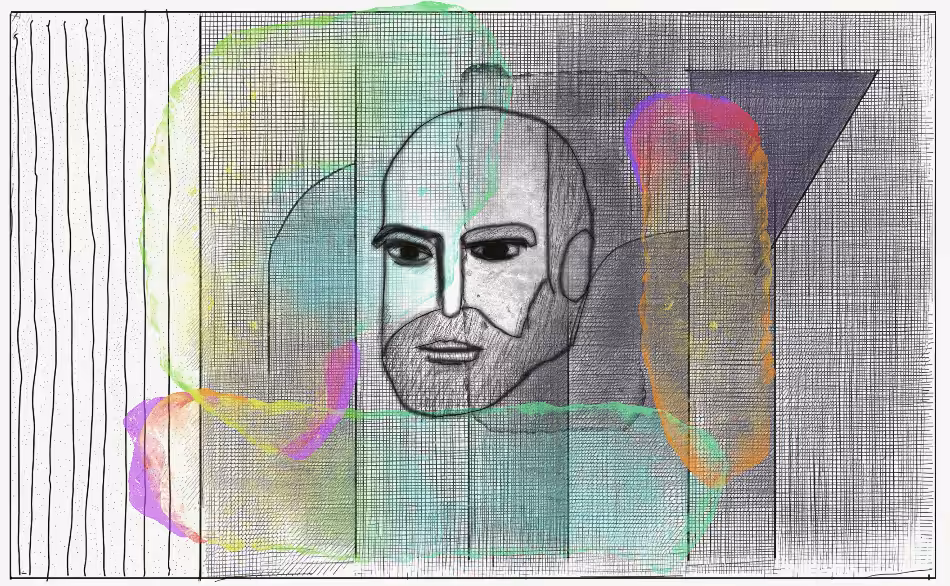 Semiselfportrait 01 (head floating in space)