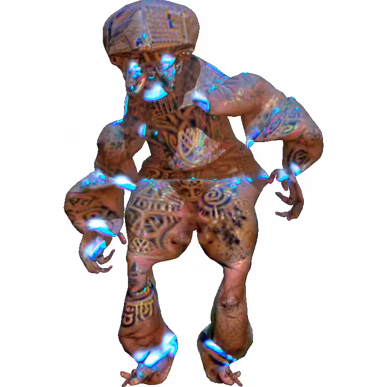 Electrical Android With Tribal Goa Trance Tattoos