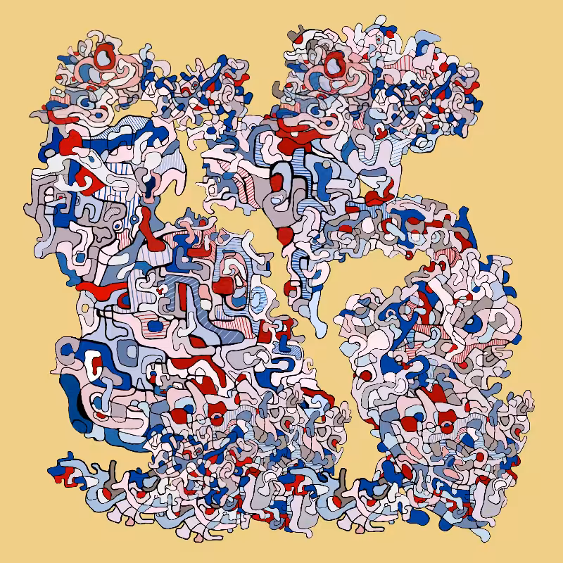 Swim in Dubuffet Thought #40