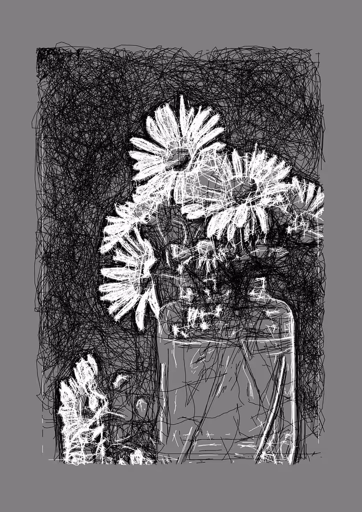 Daisies in a glass jar