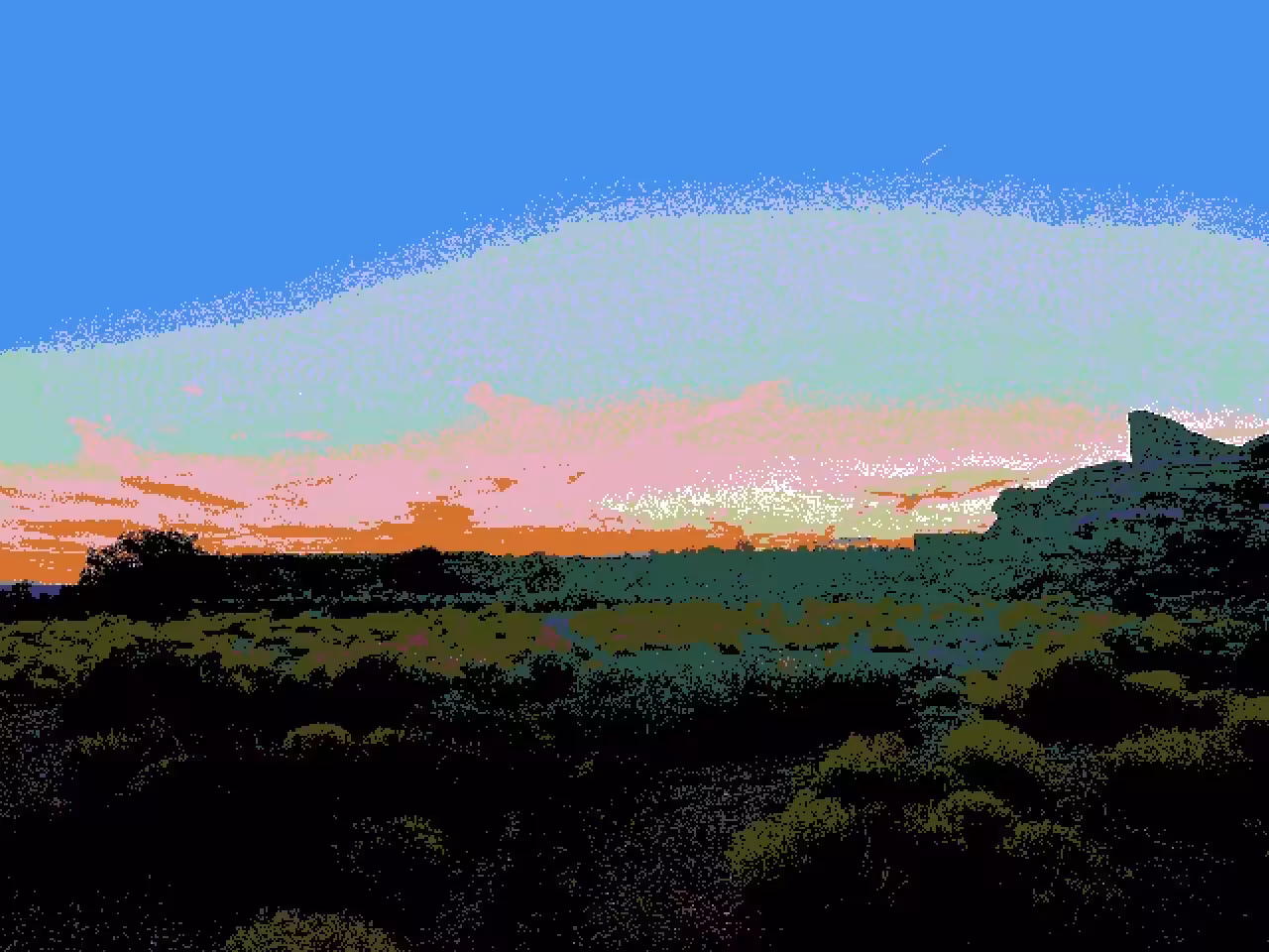 A Shmear of Dusk Above the Shrubs