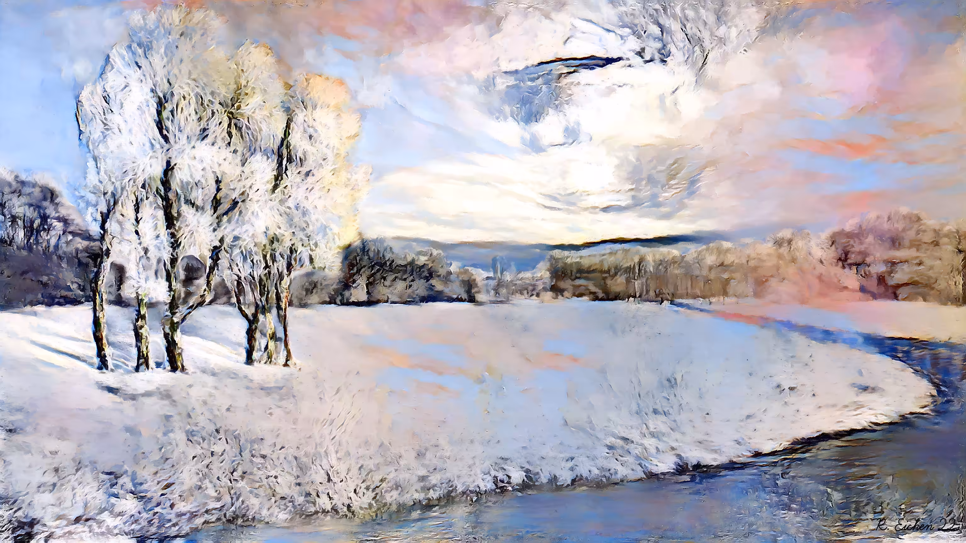 Landscape in snow-white winter I