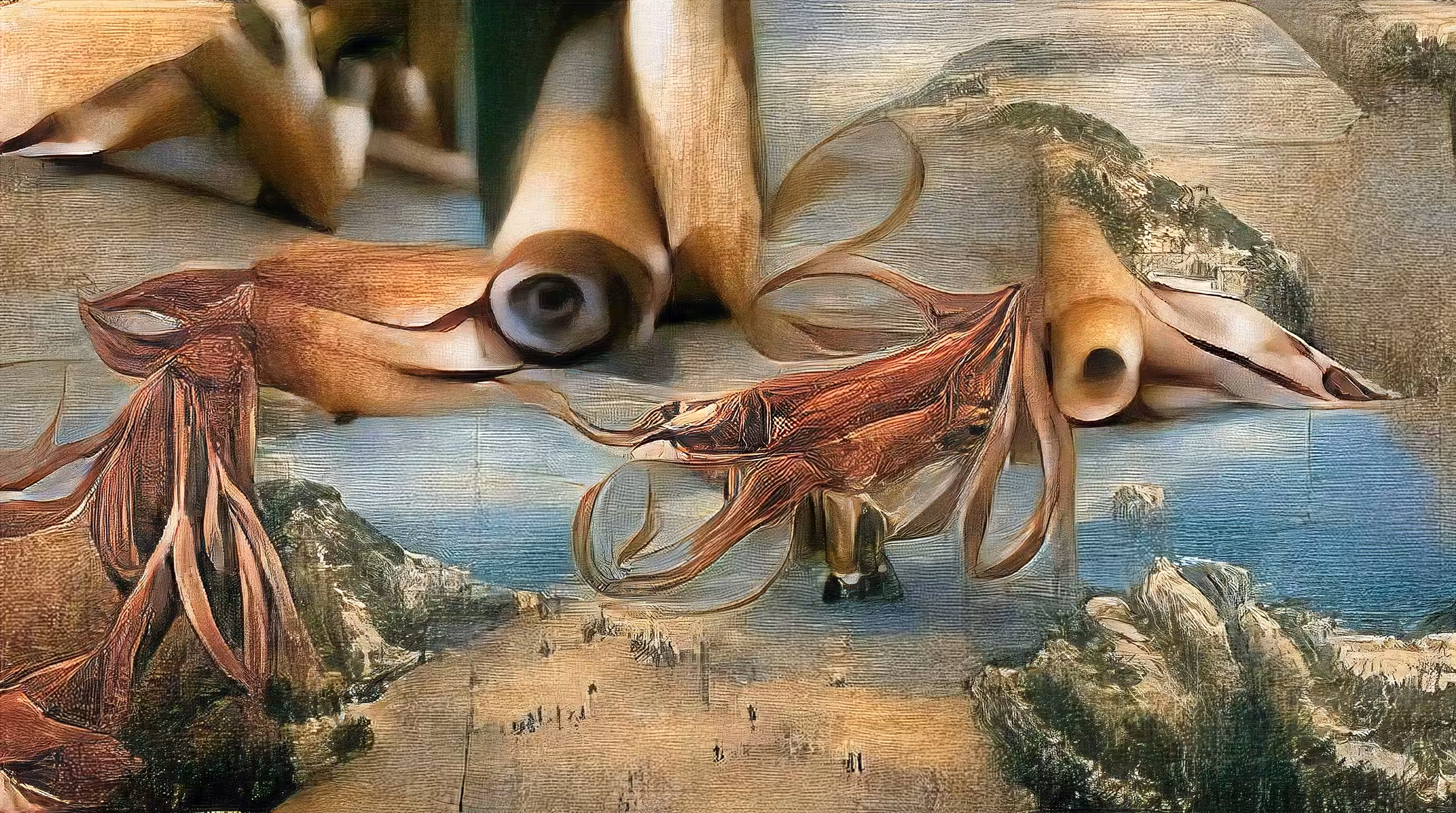 KING SQUID IN THE STYLE OF DA VINCI