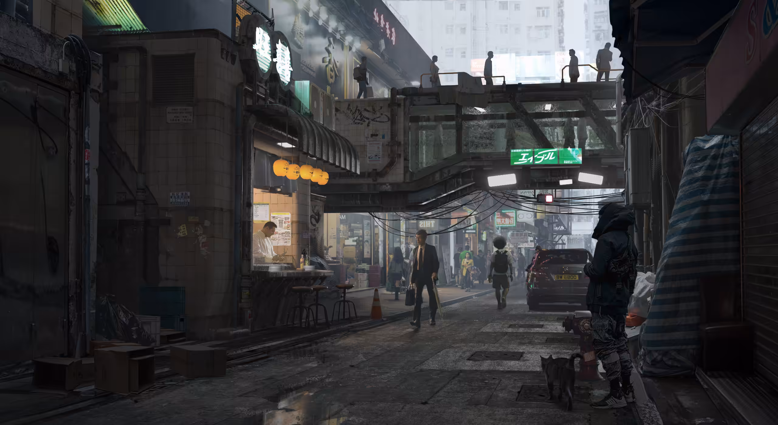 cyberpunk alleyway