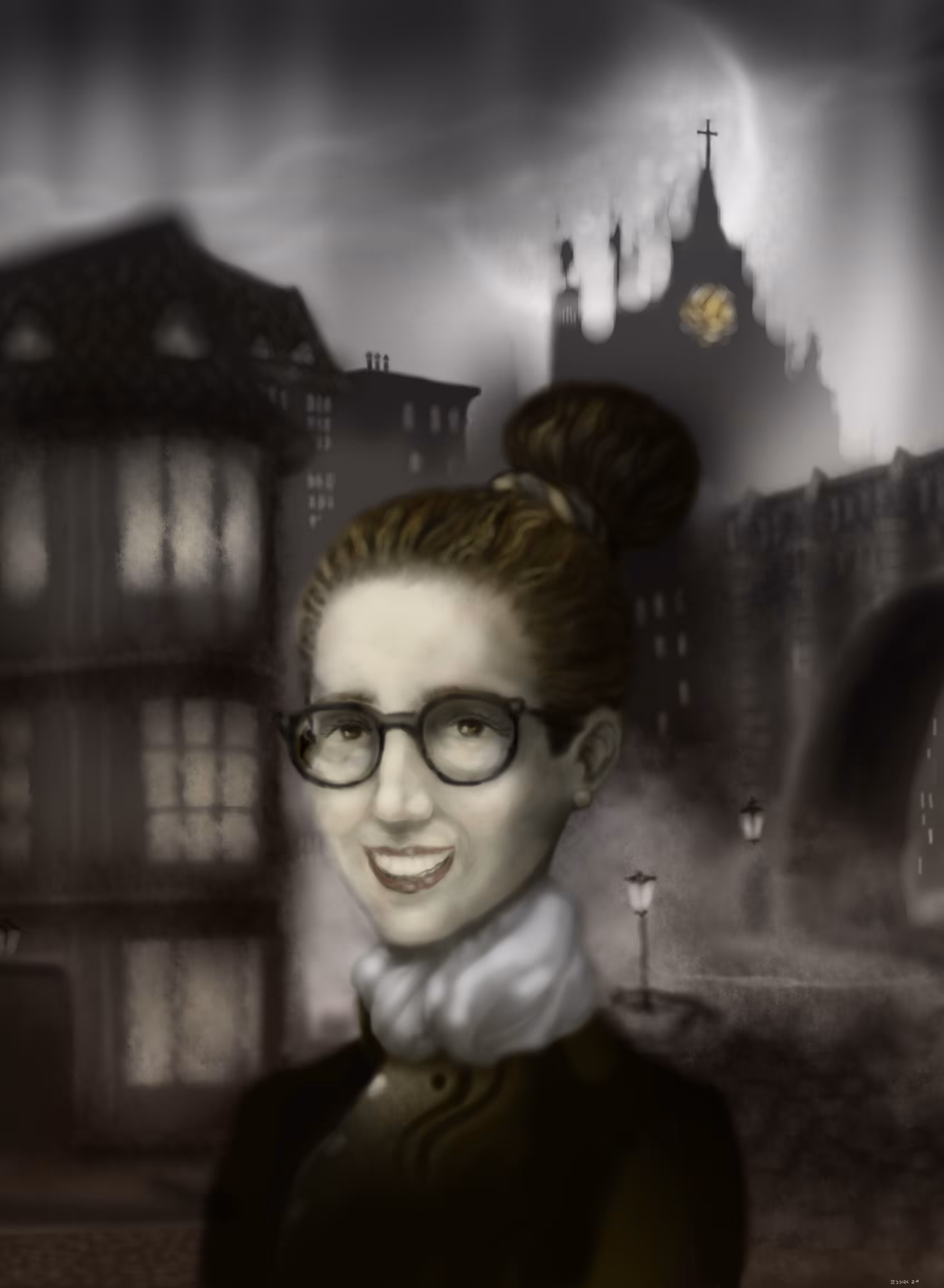 Dark city: Flor in the dark city.