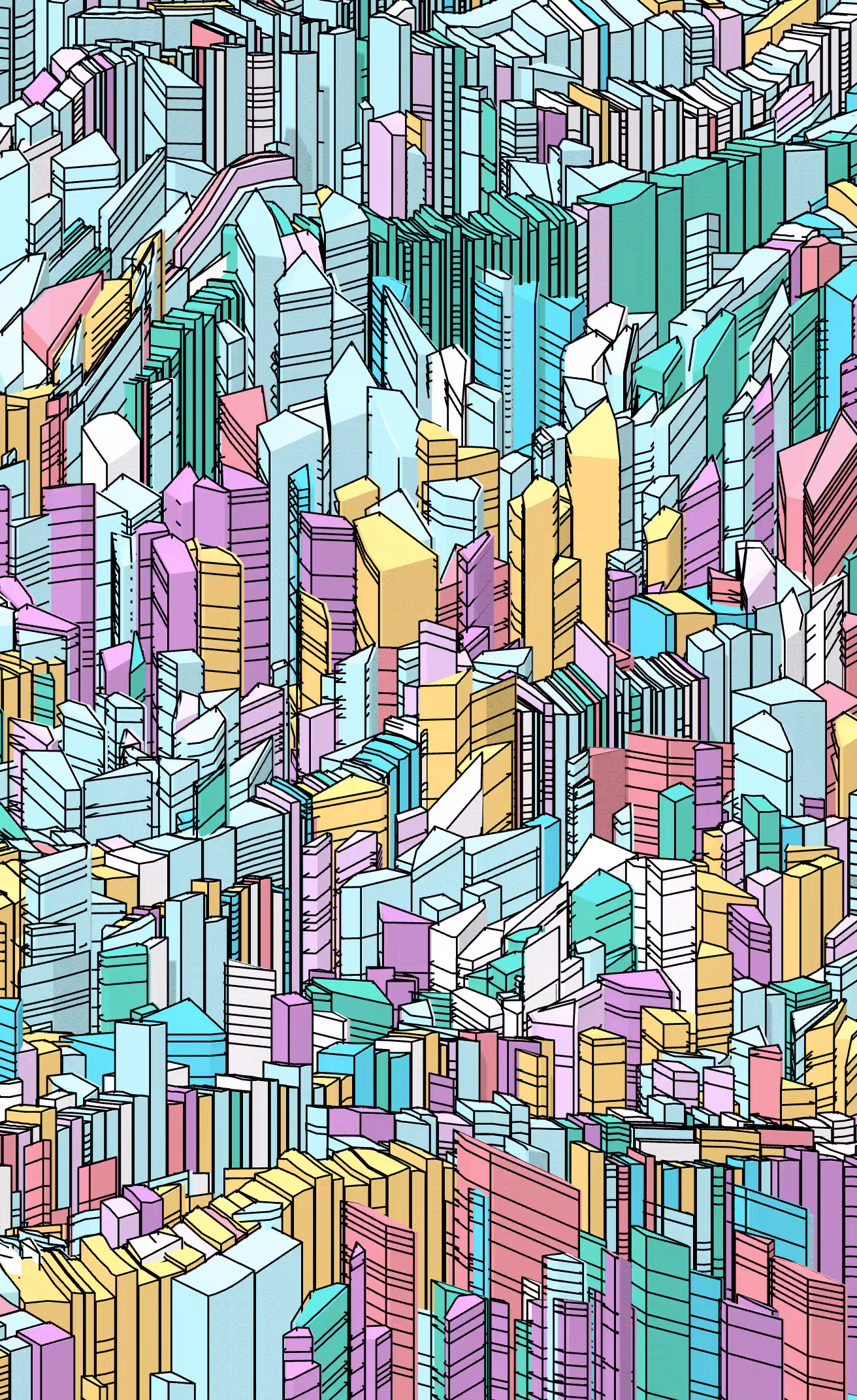 Rodeo posts: Abstract cityscape