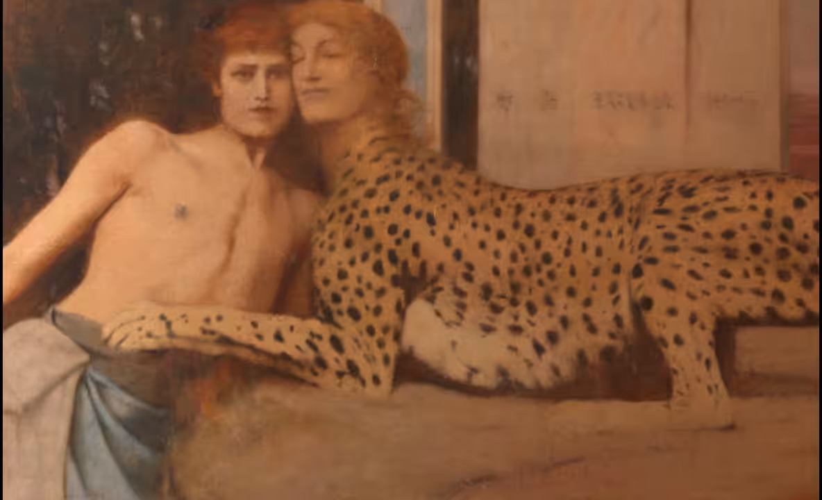 MELTING PAINTINGS II: based on "Caress of the sphinx" by Fernand Khnopff