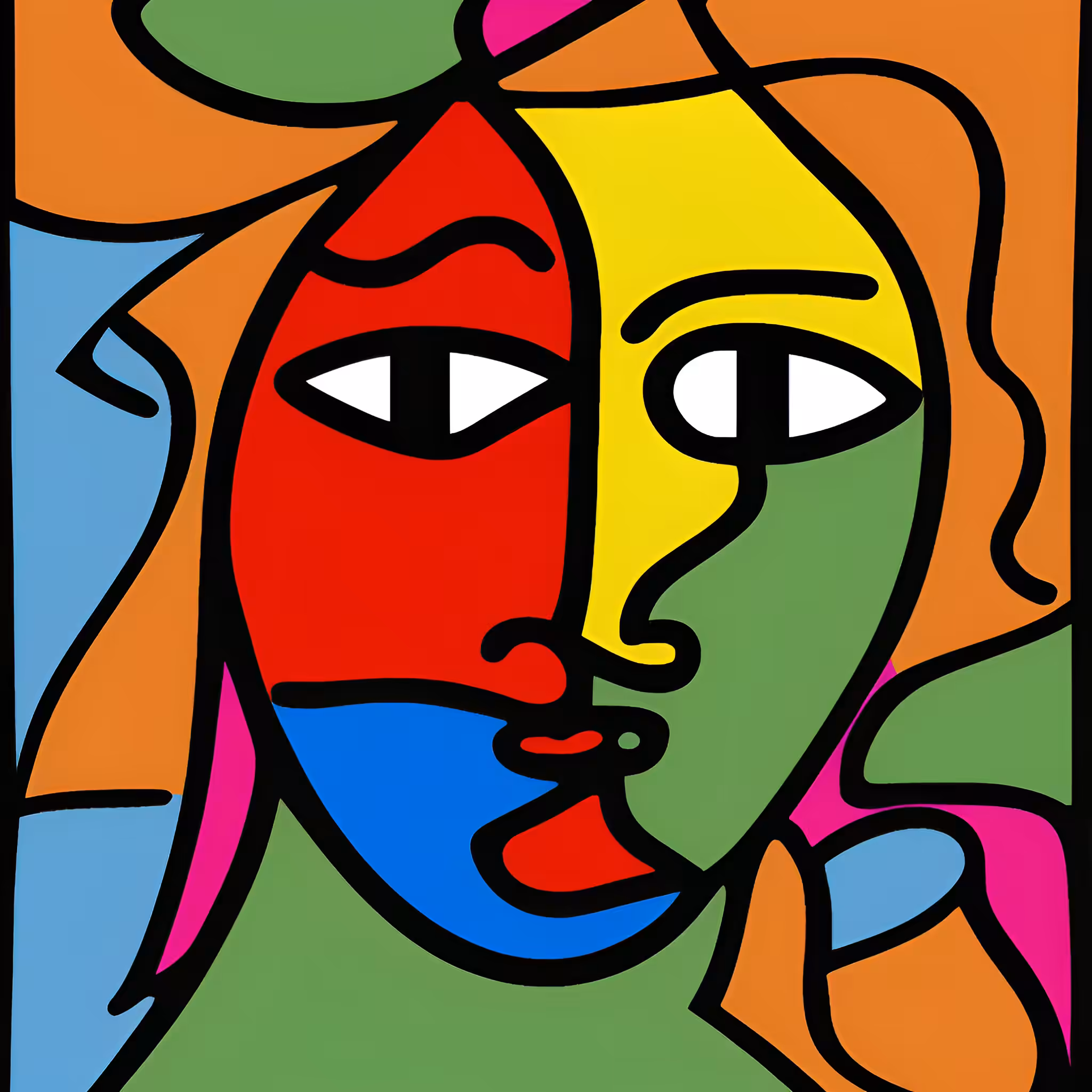 Abstract primitive portrait 