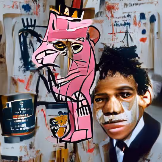 Basquiat with Pink Panther