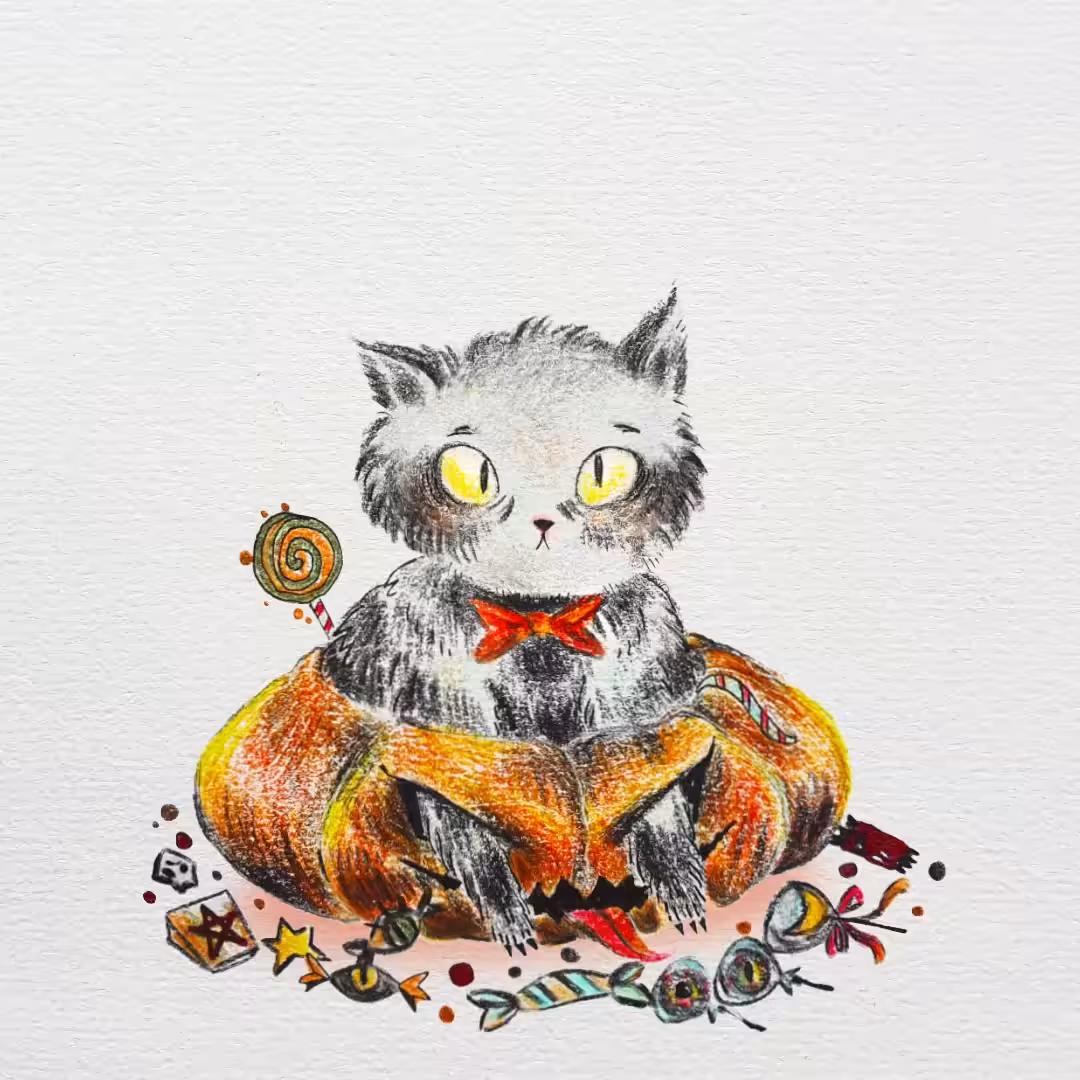 Spooky Creatures: #03 Pumpkin Cat