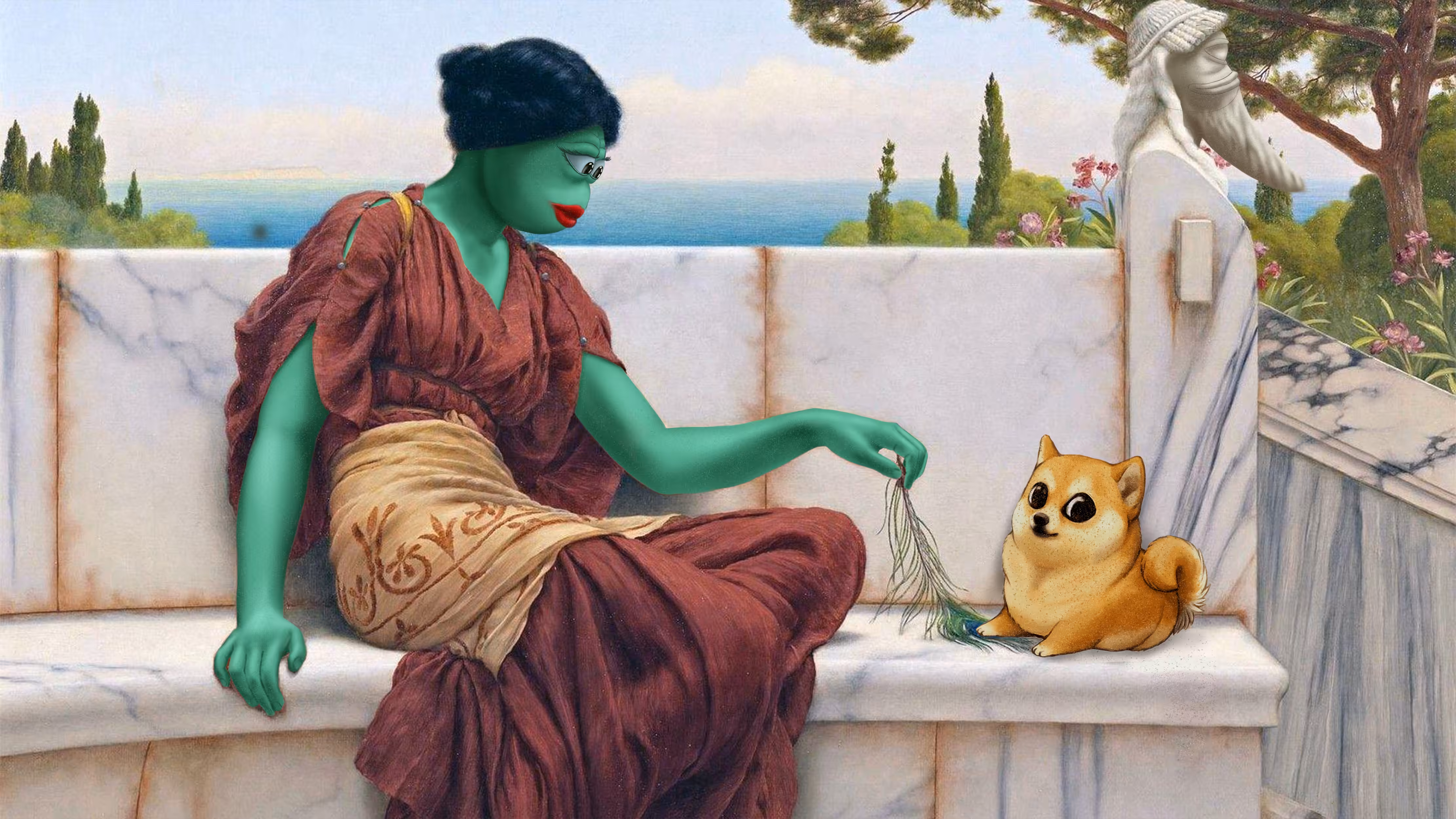 Lady and her shiba