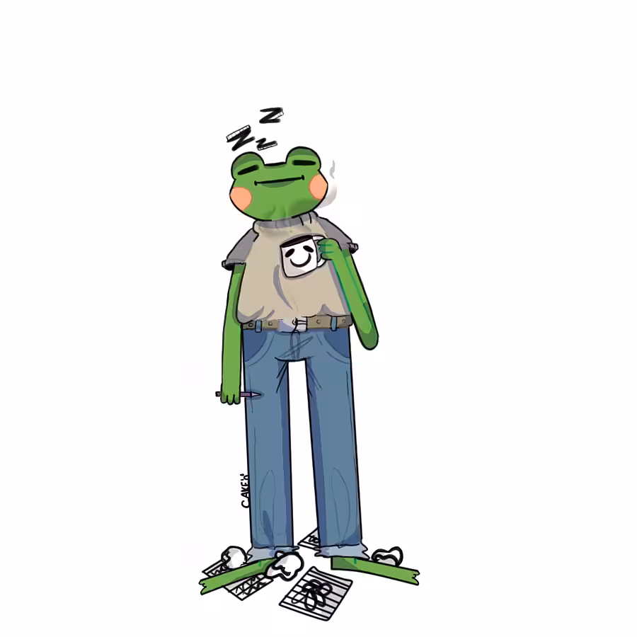 "tired froggie" - #01/05 FROGGIE SERIES