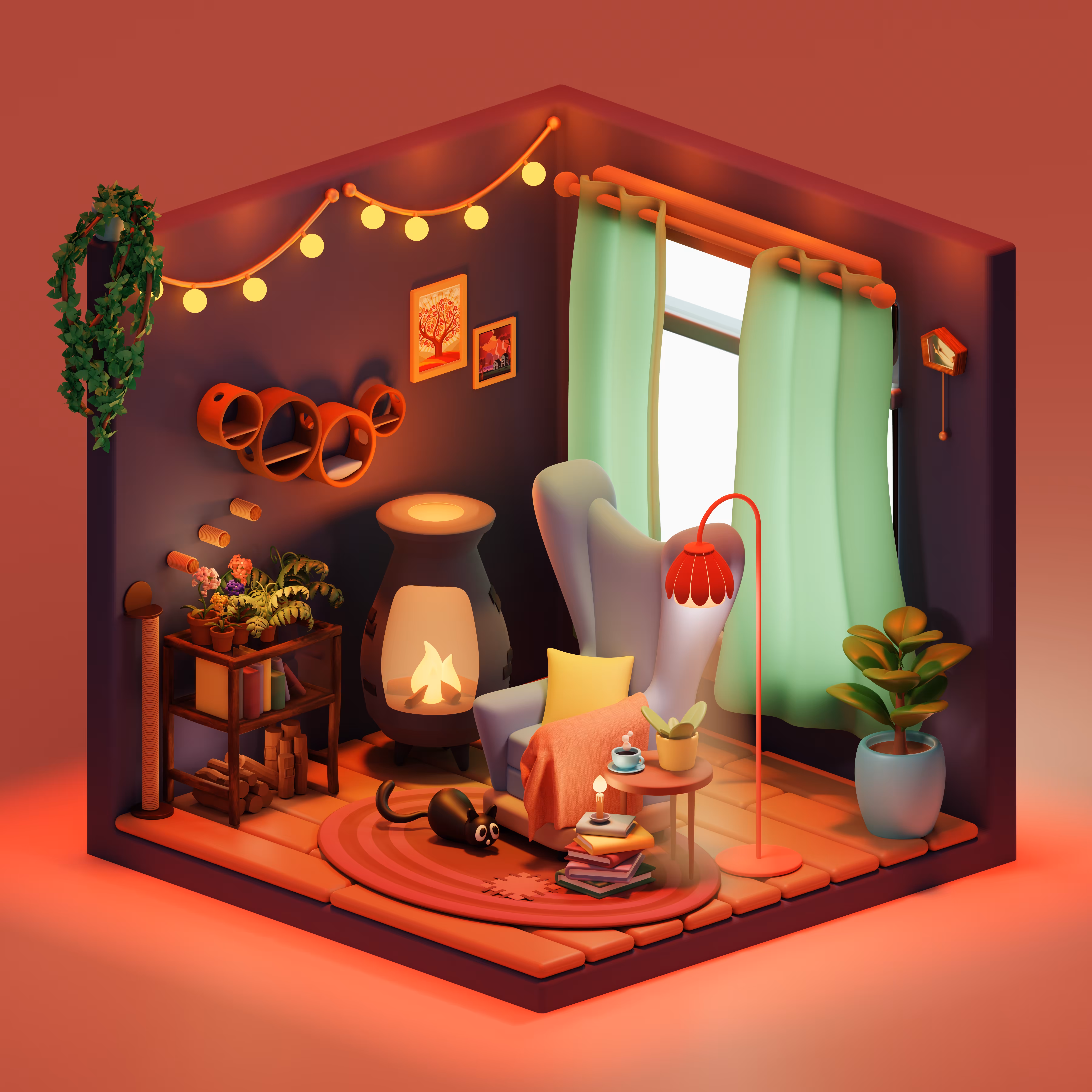 The cozy room