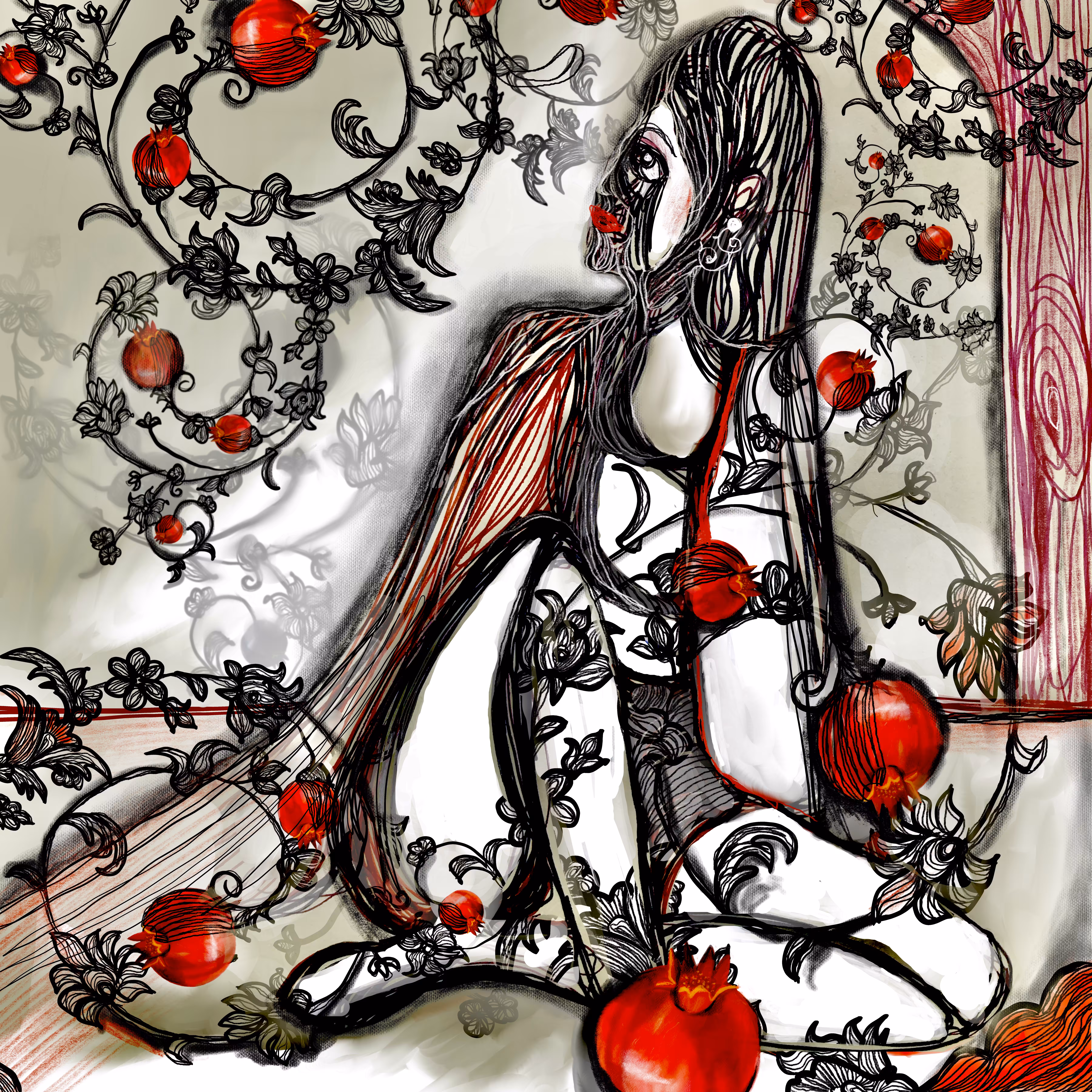 Pomegranate shadows