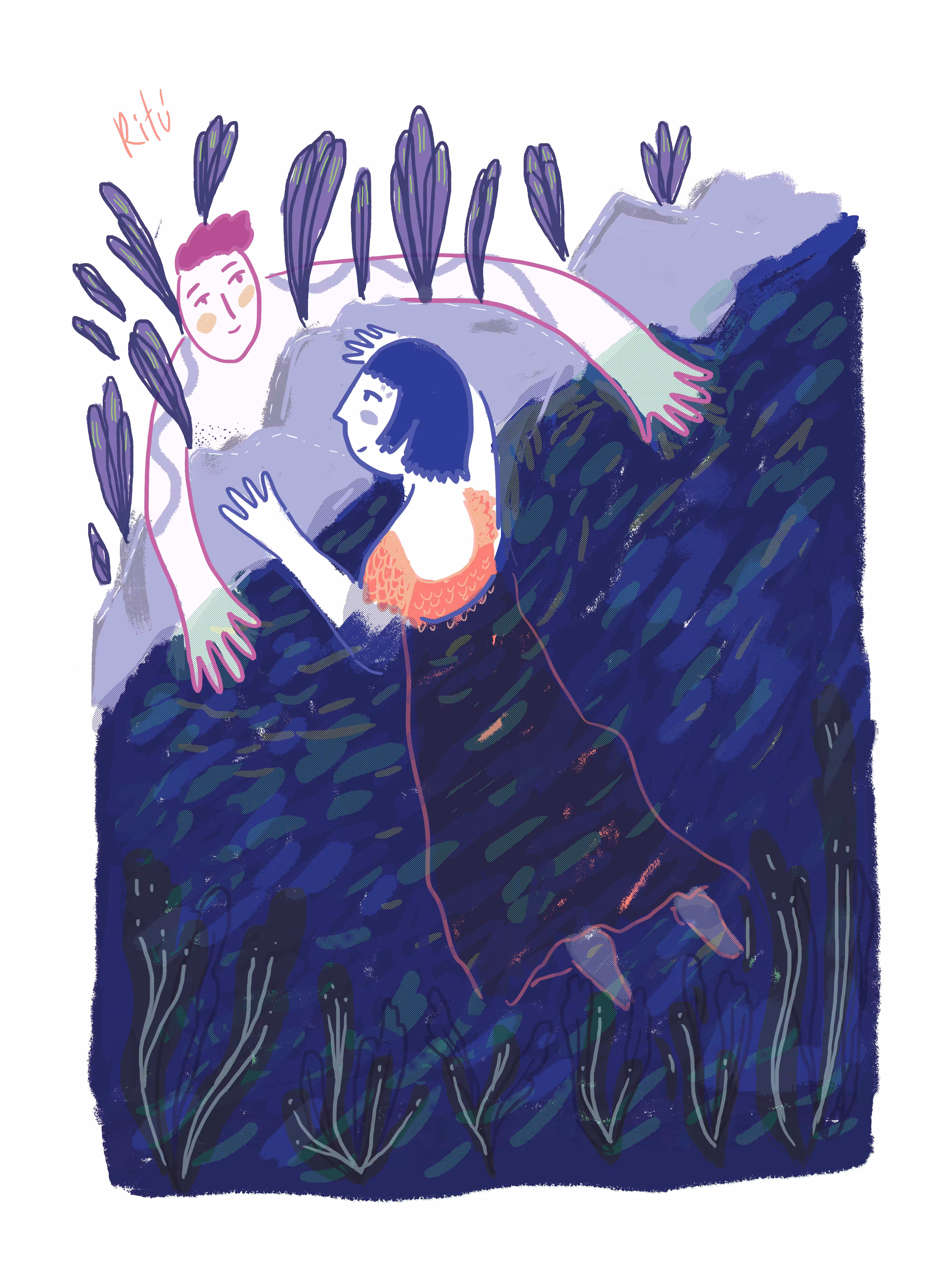 In the lagoon