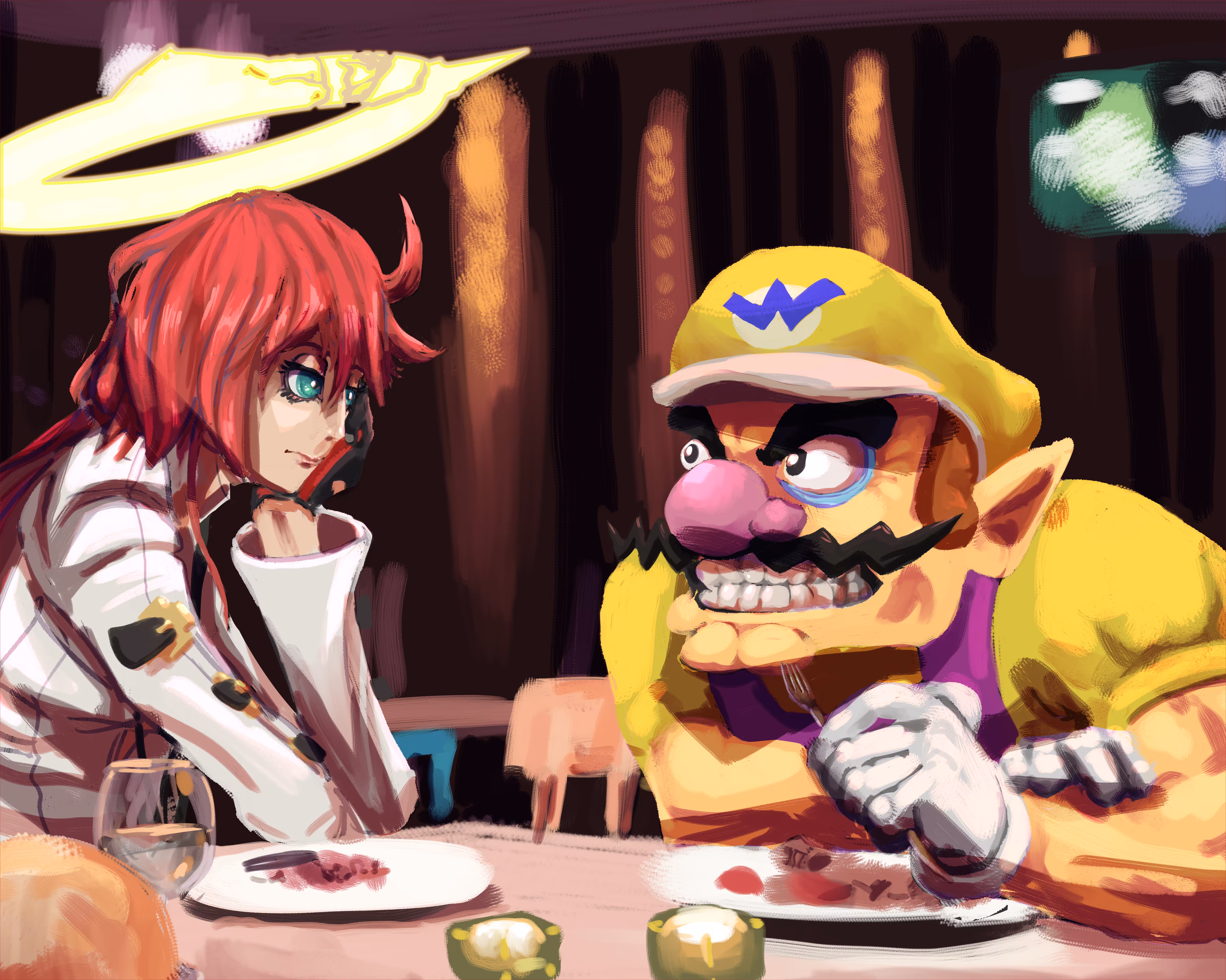 Wario and Jack-O Have Dinner