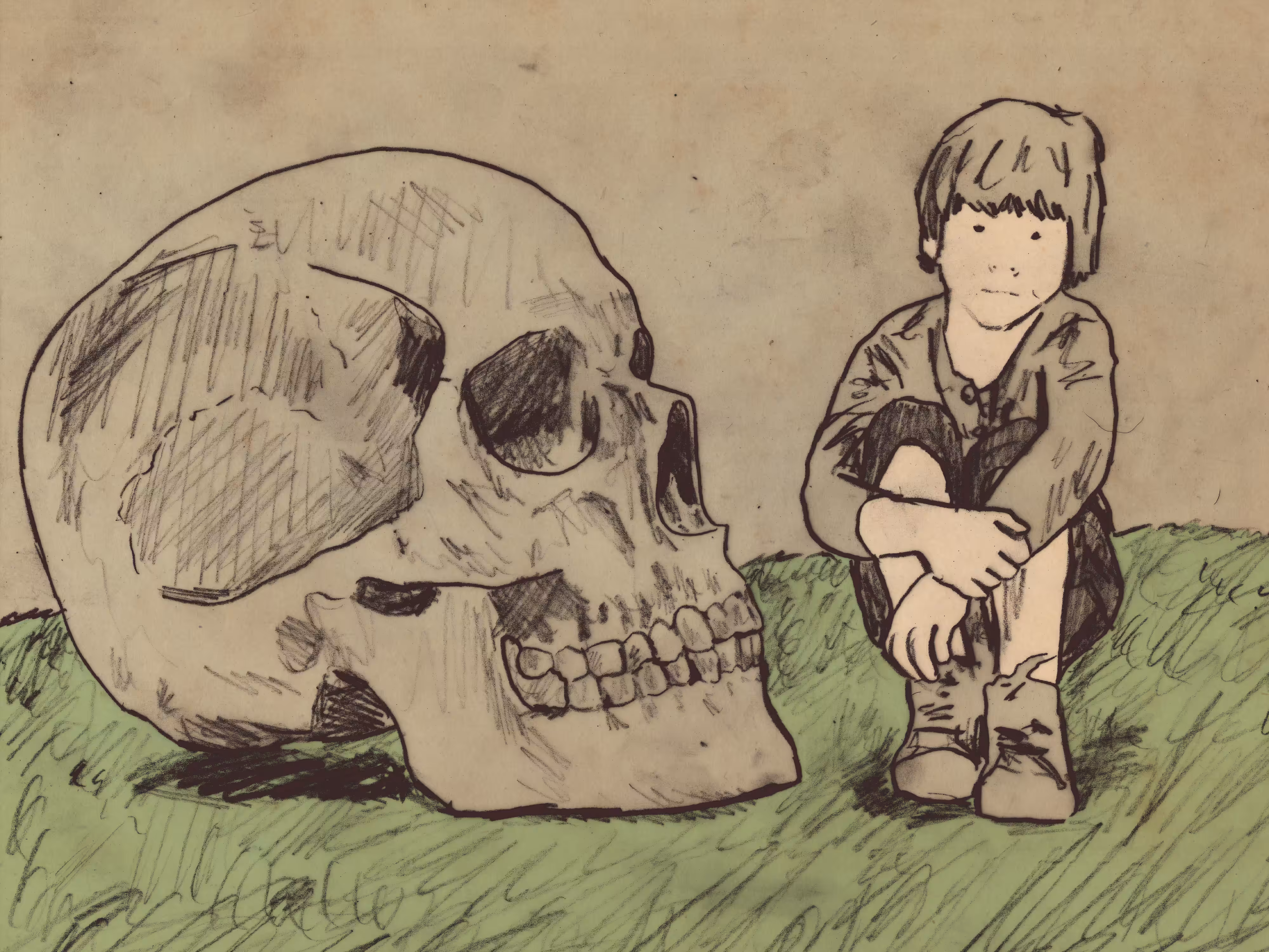 Boy with Skull