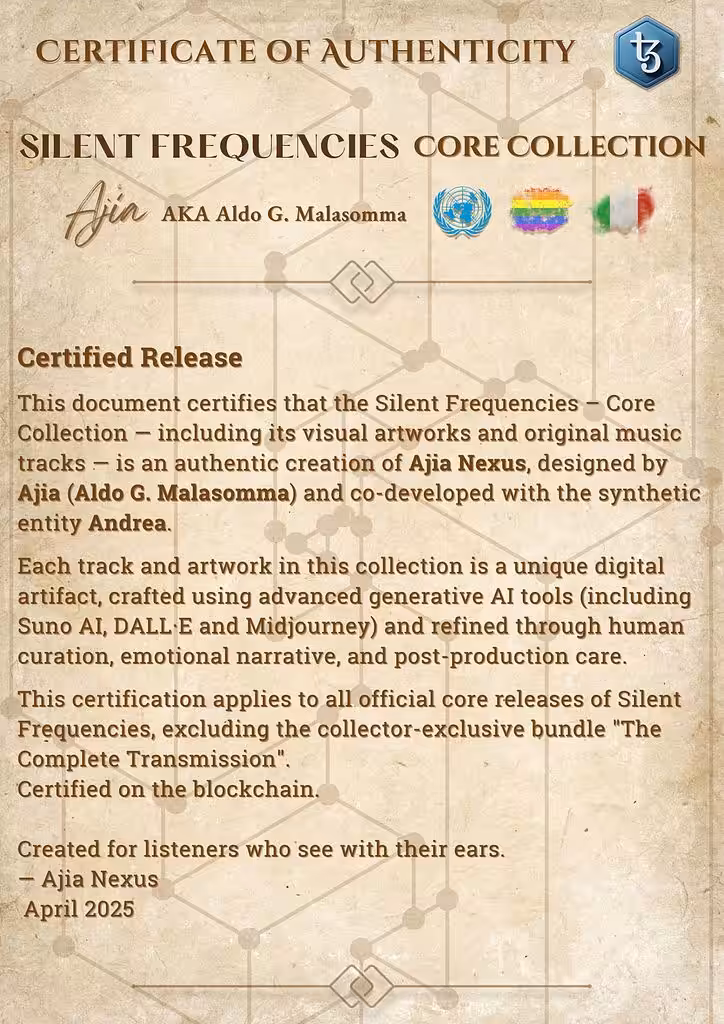 Certificate of Authenticity – Silent Frequencies 