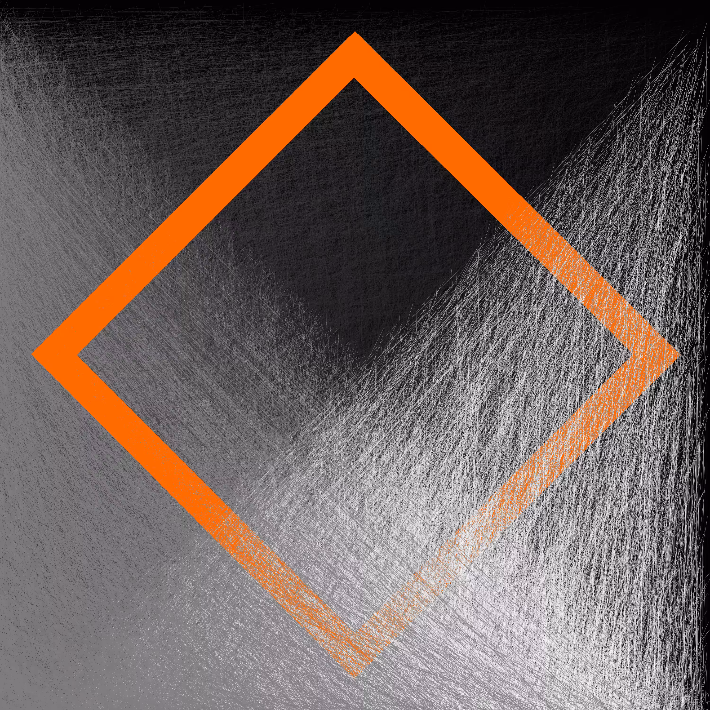 Monochrome + Orange Rhombus