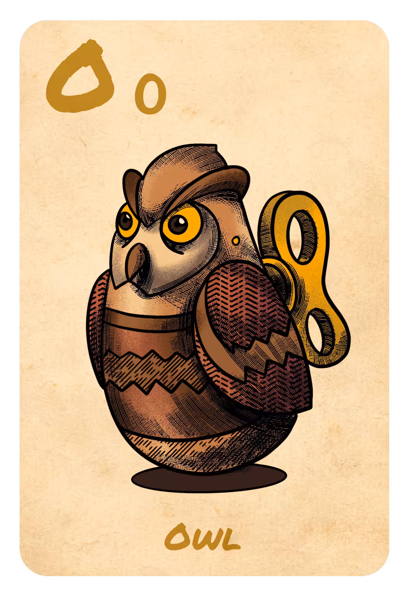Alphabet Card Letters of SEWER STORY: O OWL