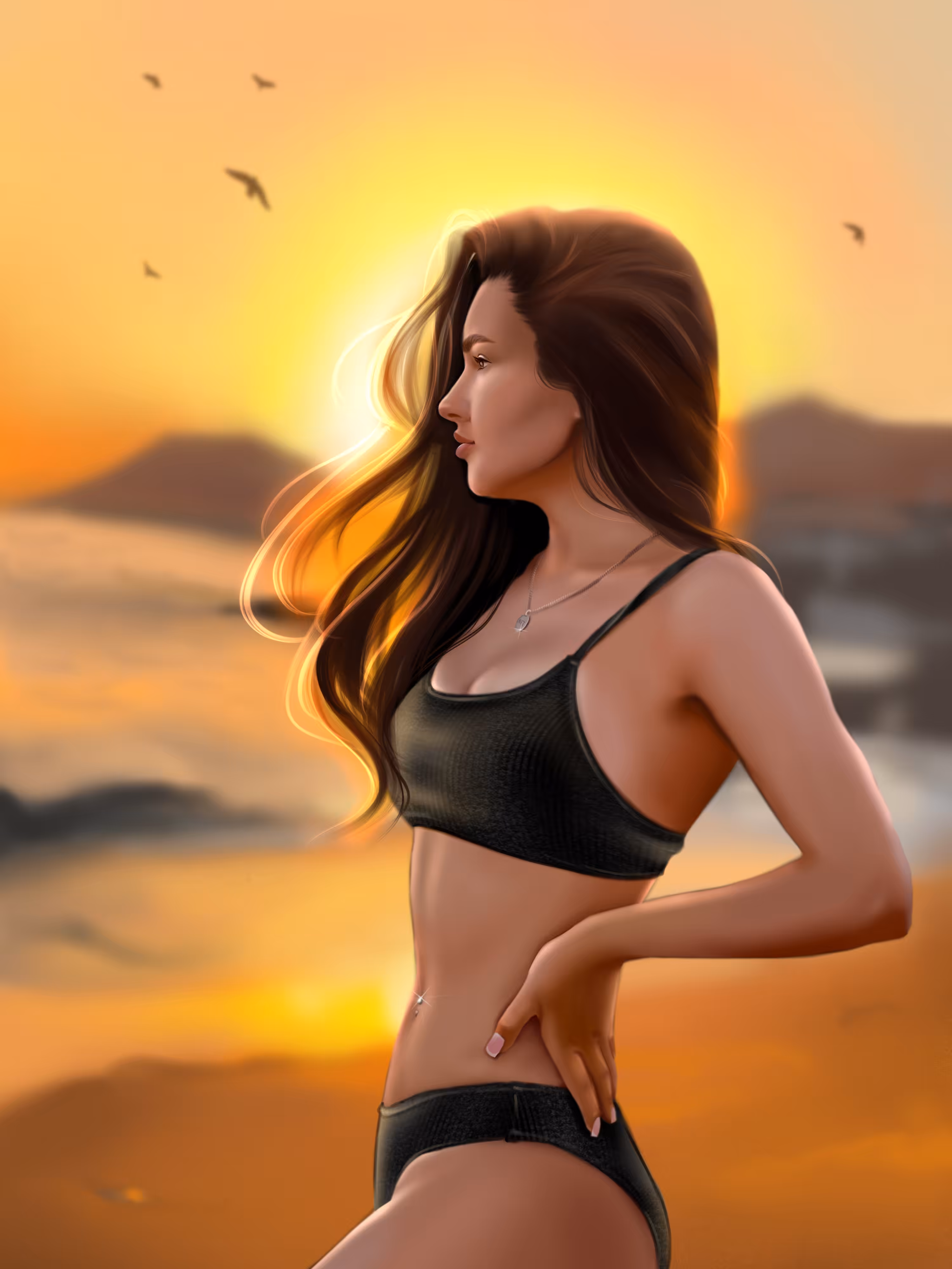 Fiery sunset 