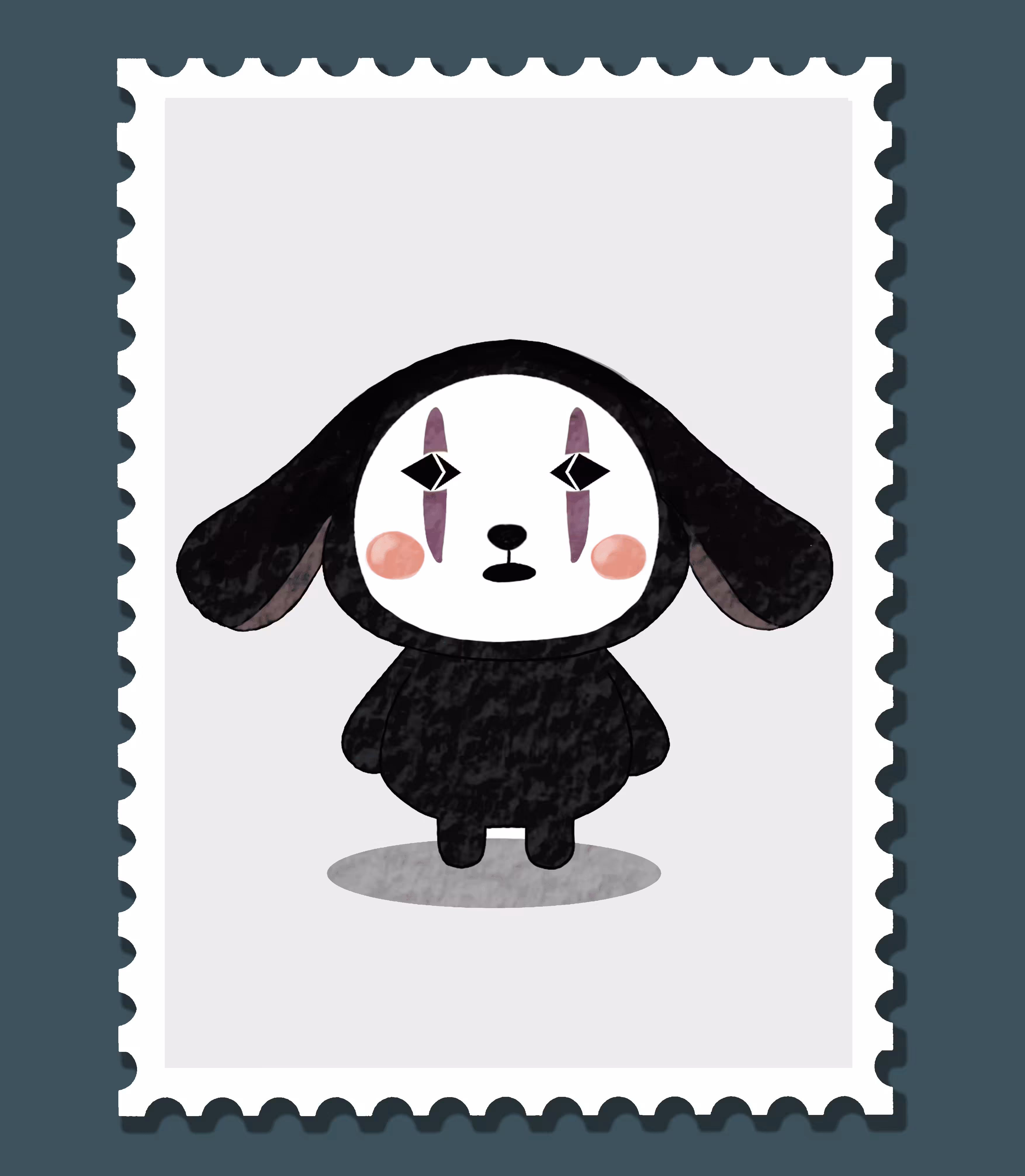 Stamp#007_little dog faceless