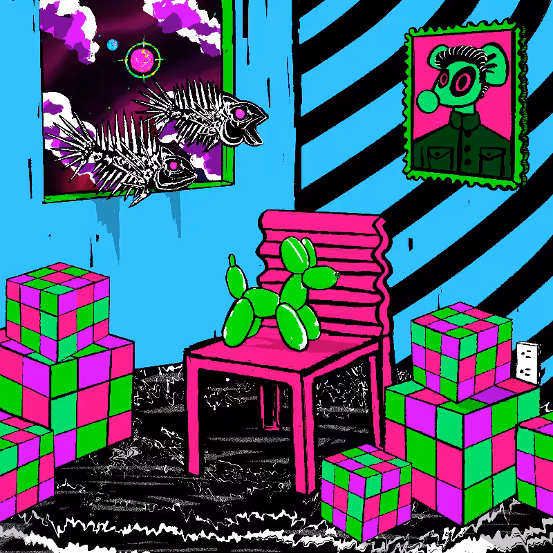 pink chair in the blue room #1