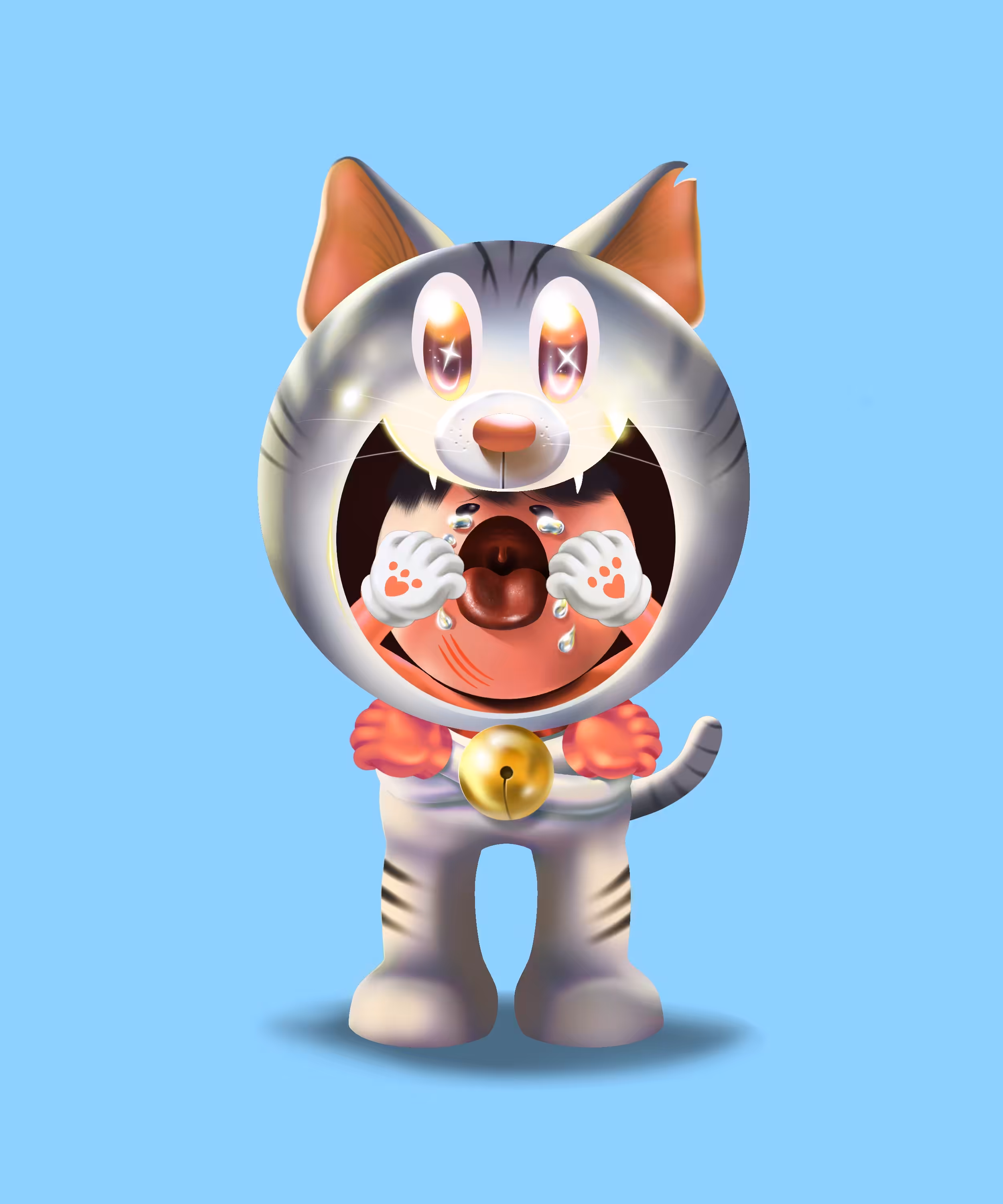 055 Don't cry Humanity ,Cat stand by you. 