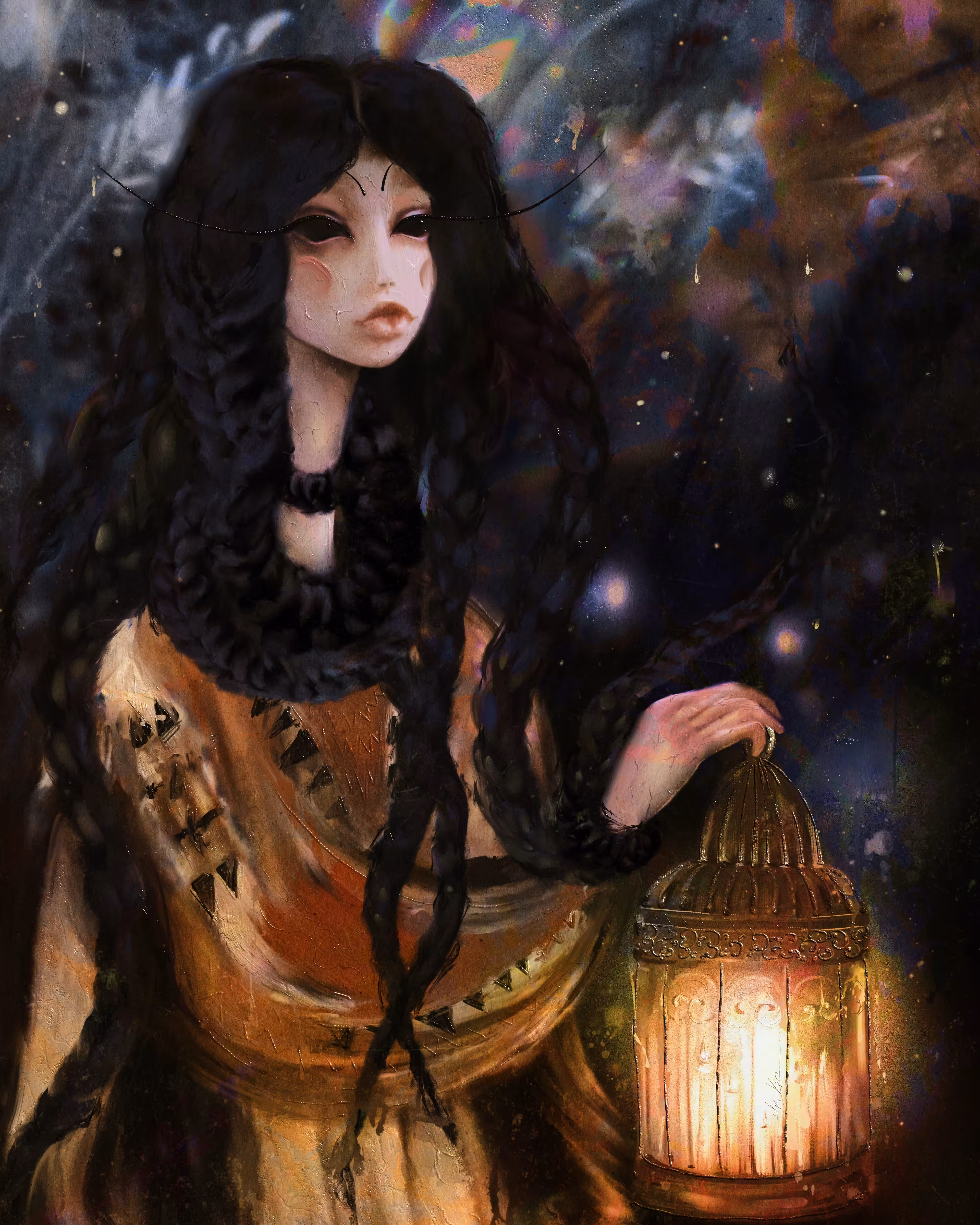 Probably the darkness in her eyes