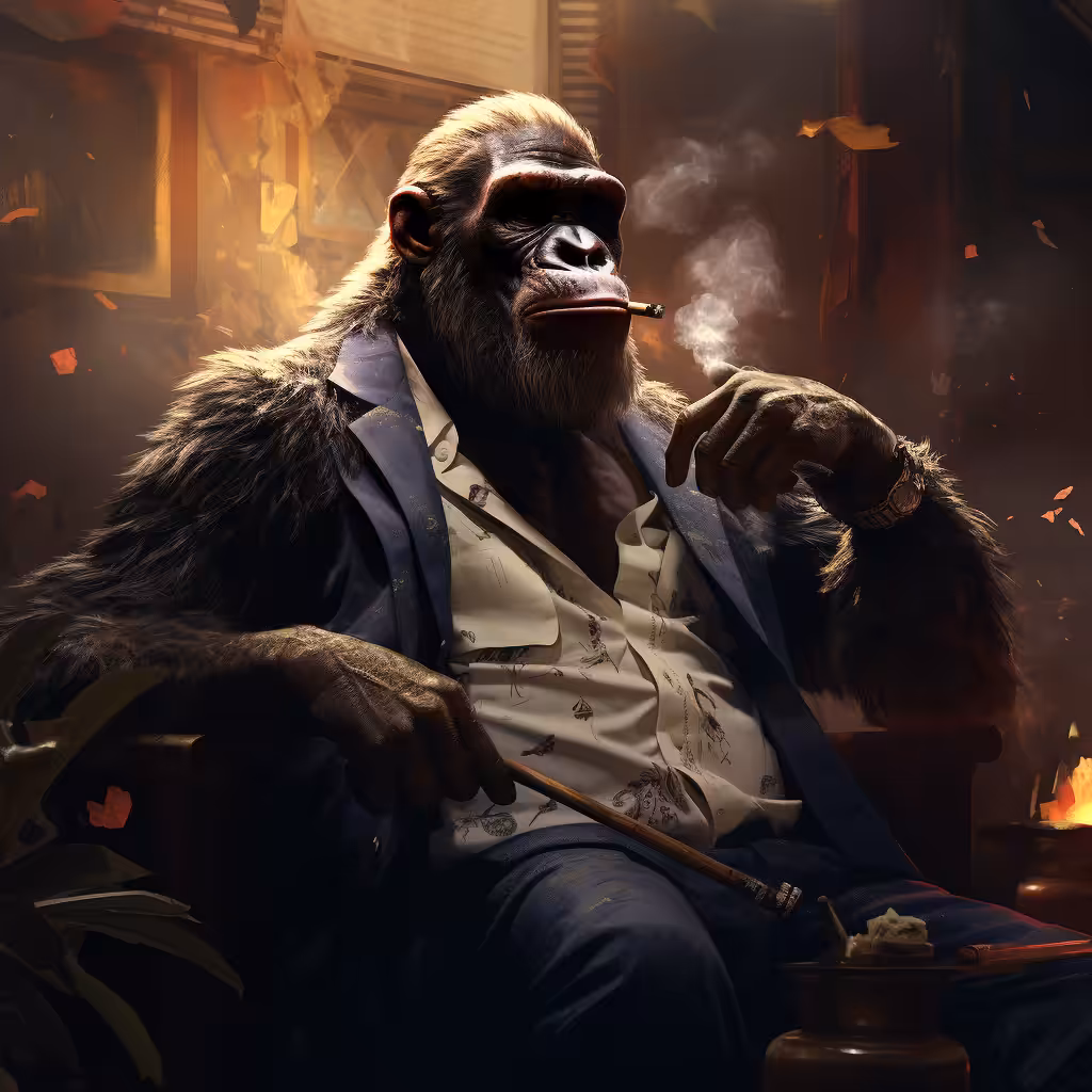OLD GORILLA SMOKING