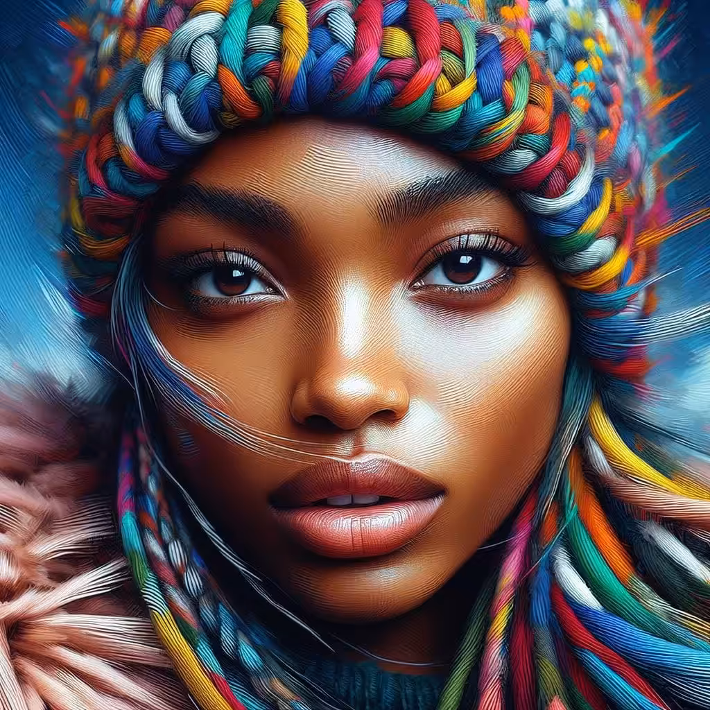 South African woman in winter