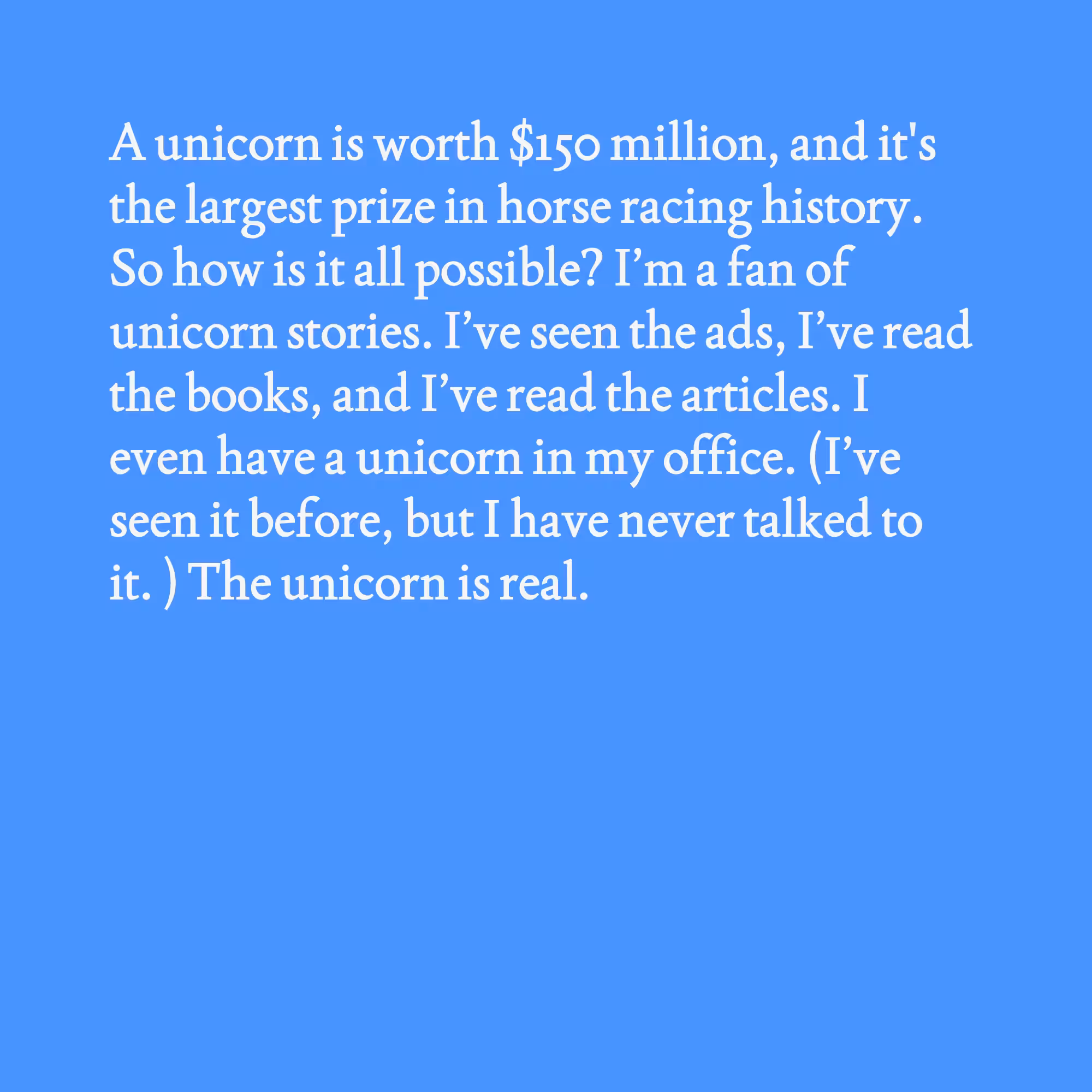 Unicorn Facts and Musings #7