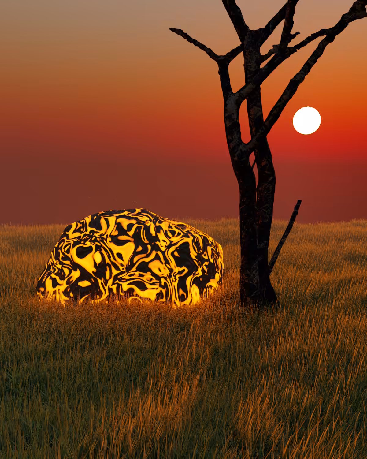 Incandescent meteorite