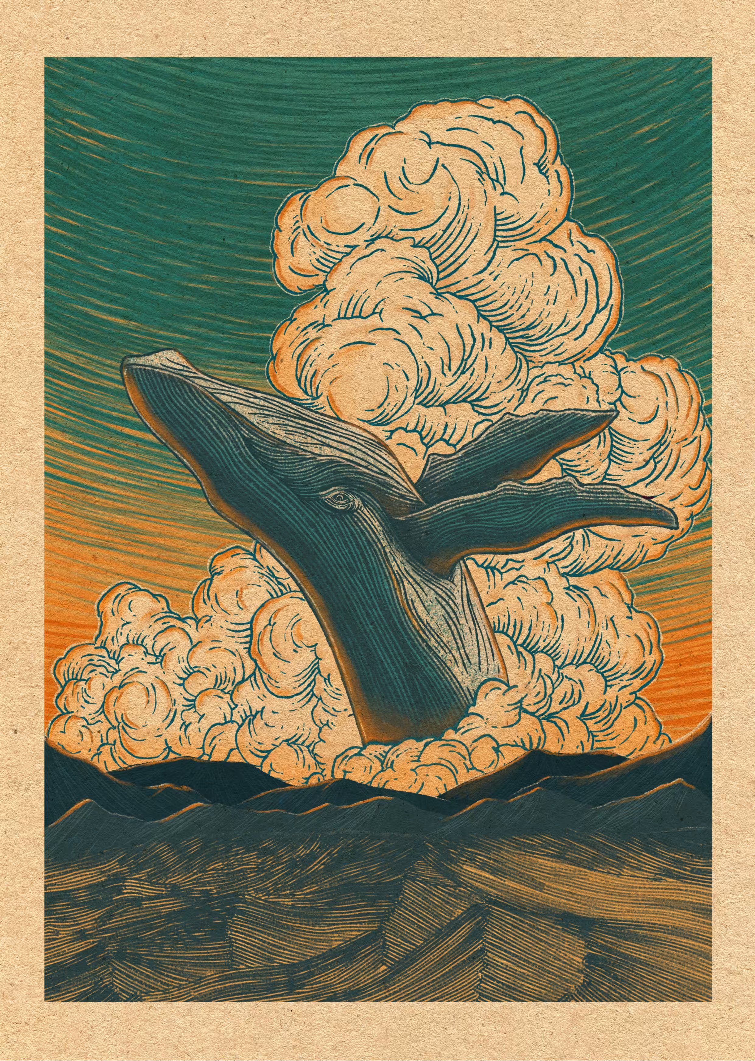 LINE ART ON WHALE