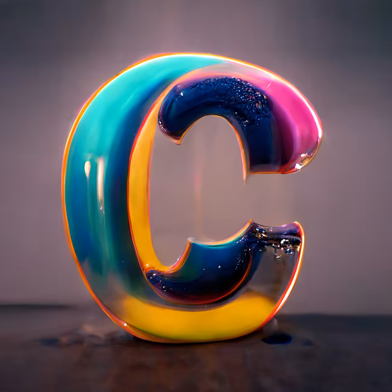 Shiny Liquid Alphabet Series - C
