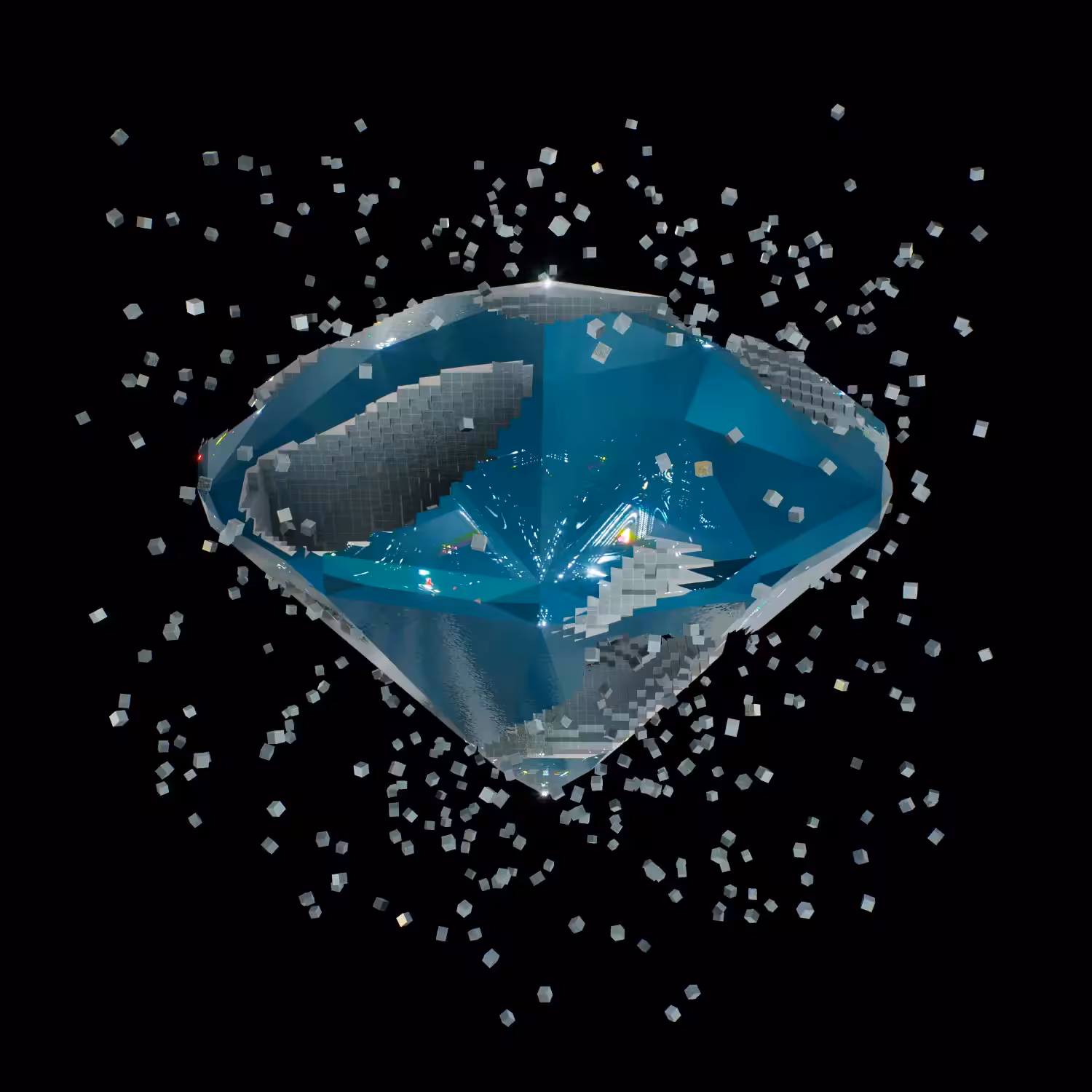 Shattered Shapes #3 - Blue Diamond