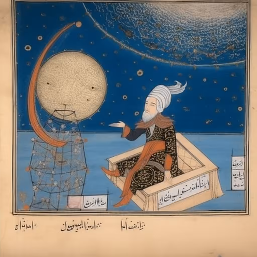 Men doing astronomy calculations