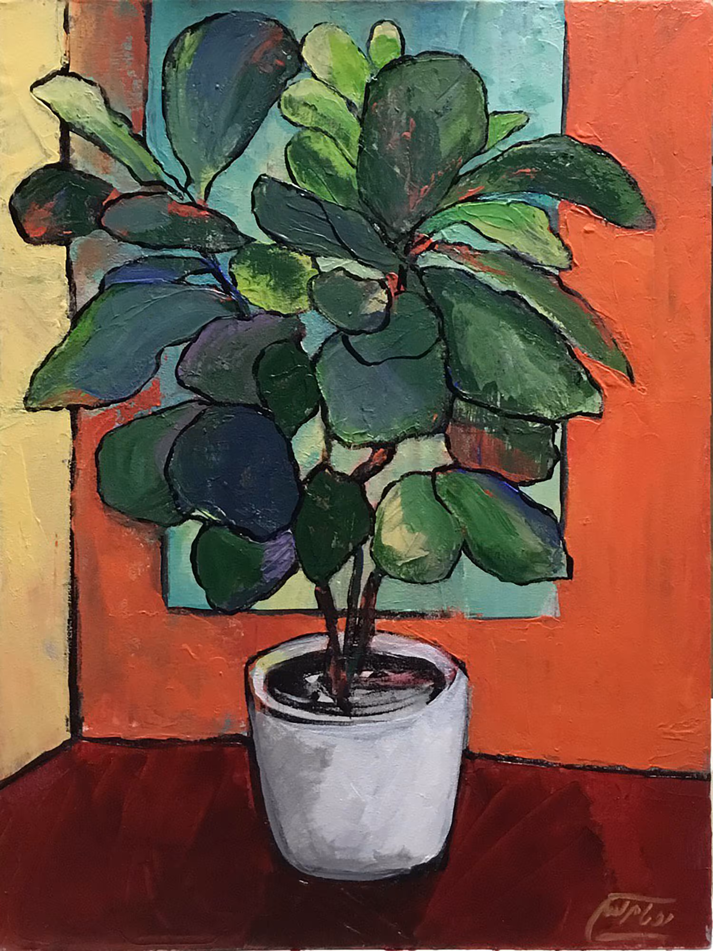 Green Plant in the Orange Room