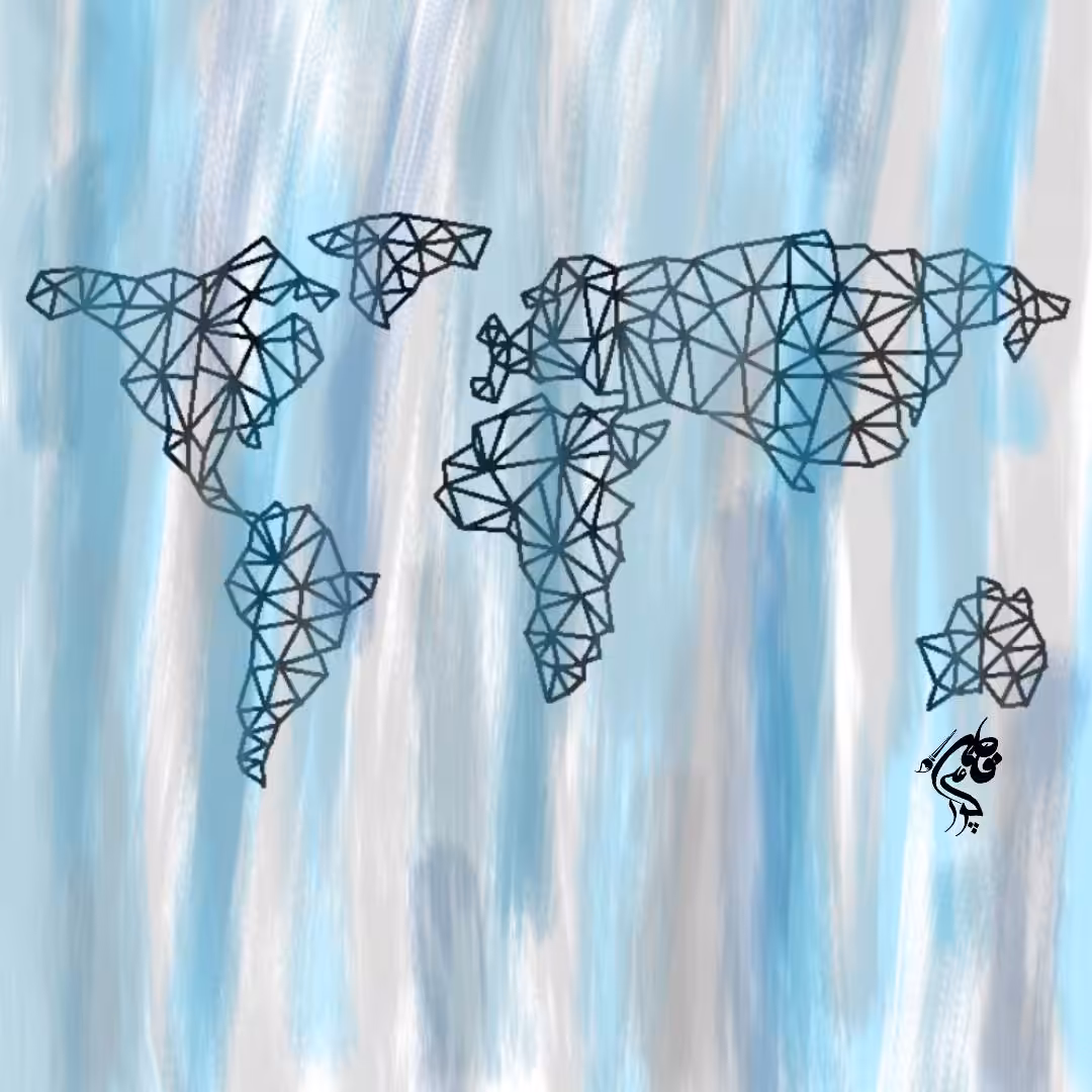 The world with abstract art