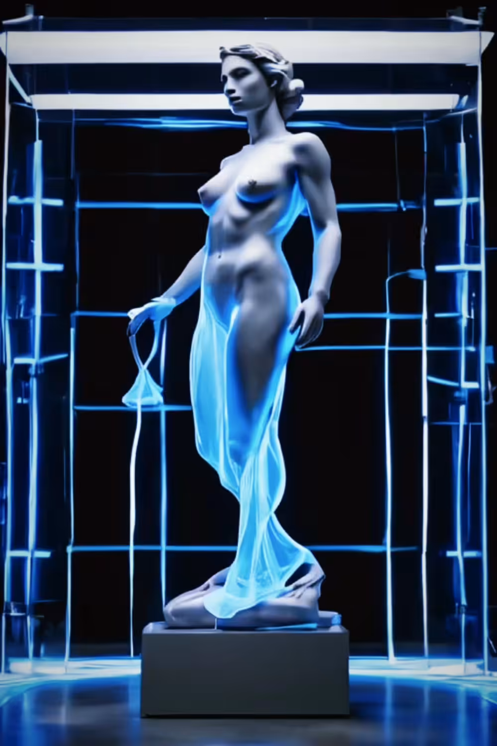 Cyberpunk Aphrodite of Melos - Marble Sculpture - #tezoslines
