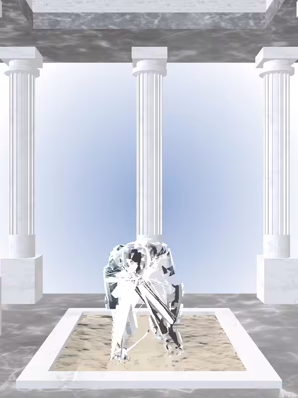HeavenComputer: The Fragmented Crawling Luminescent Chrome Woman #1496