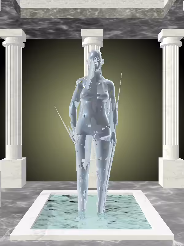 HeavenComputer: The Jumping Shimmery Blue Woman #4871