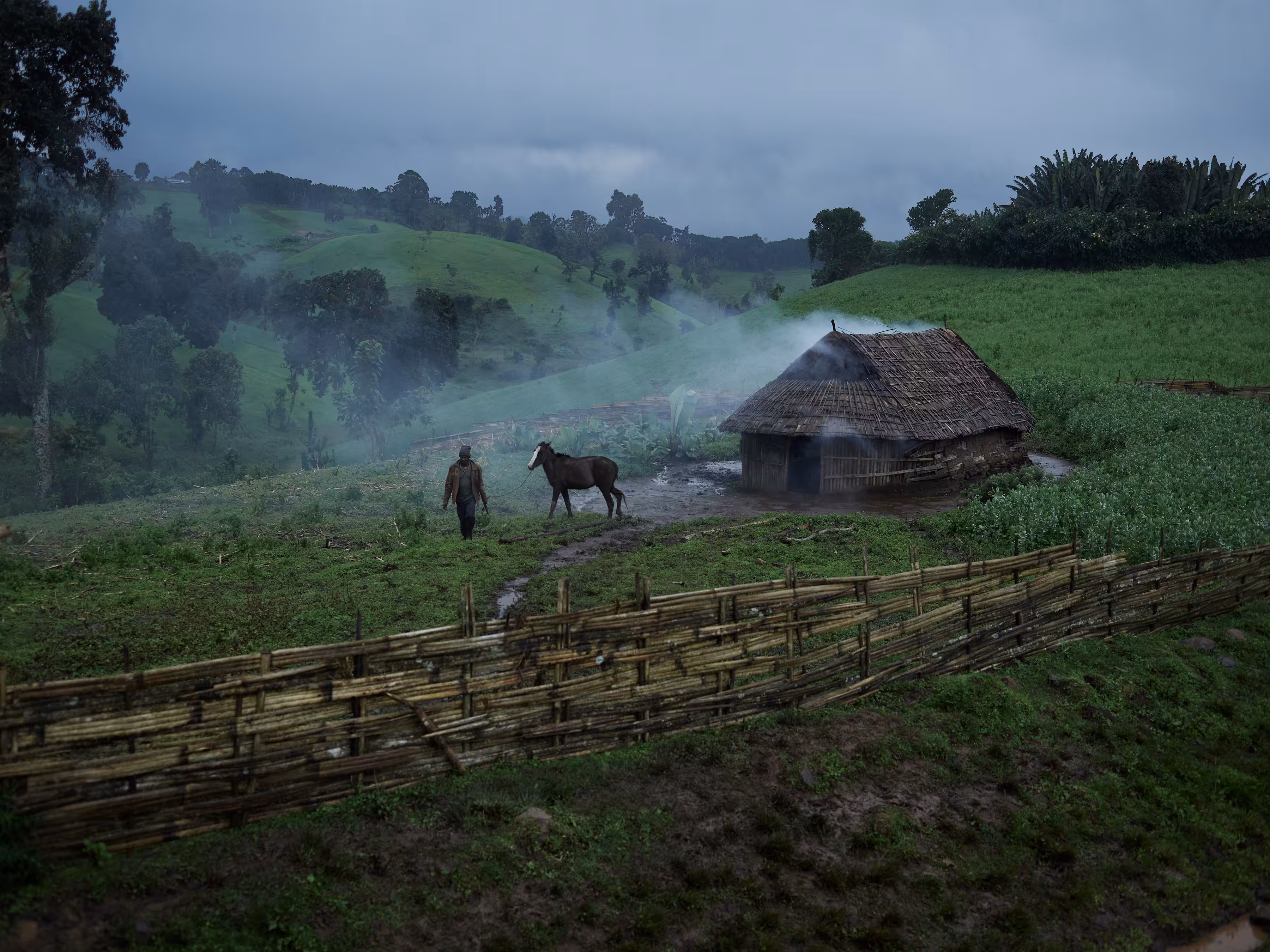 Ethiopia - A Horseman Outside the Adeko House