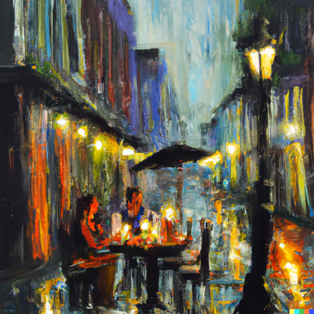 Rain in the French Quarter