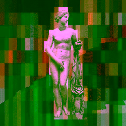 A woman stands