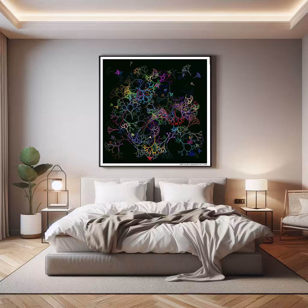 205 fractals on glazed black with a pulse